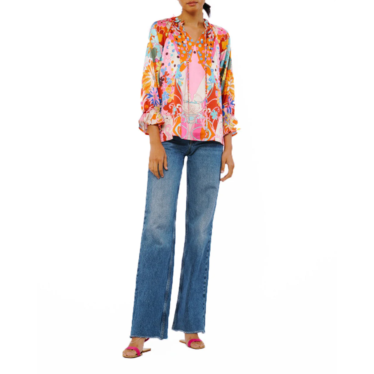 Faustina Abstract Print Popover Top - Image 2