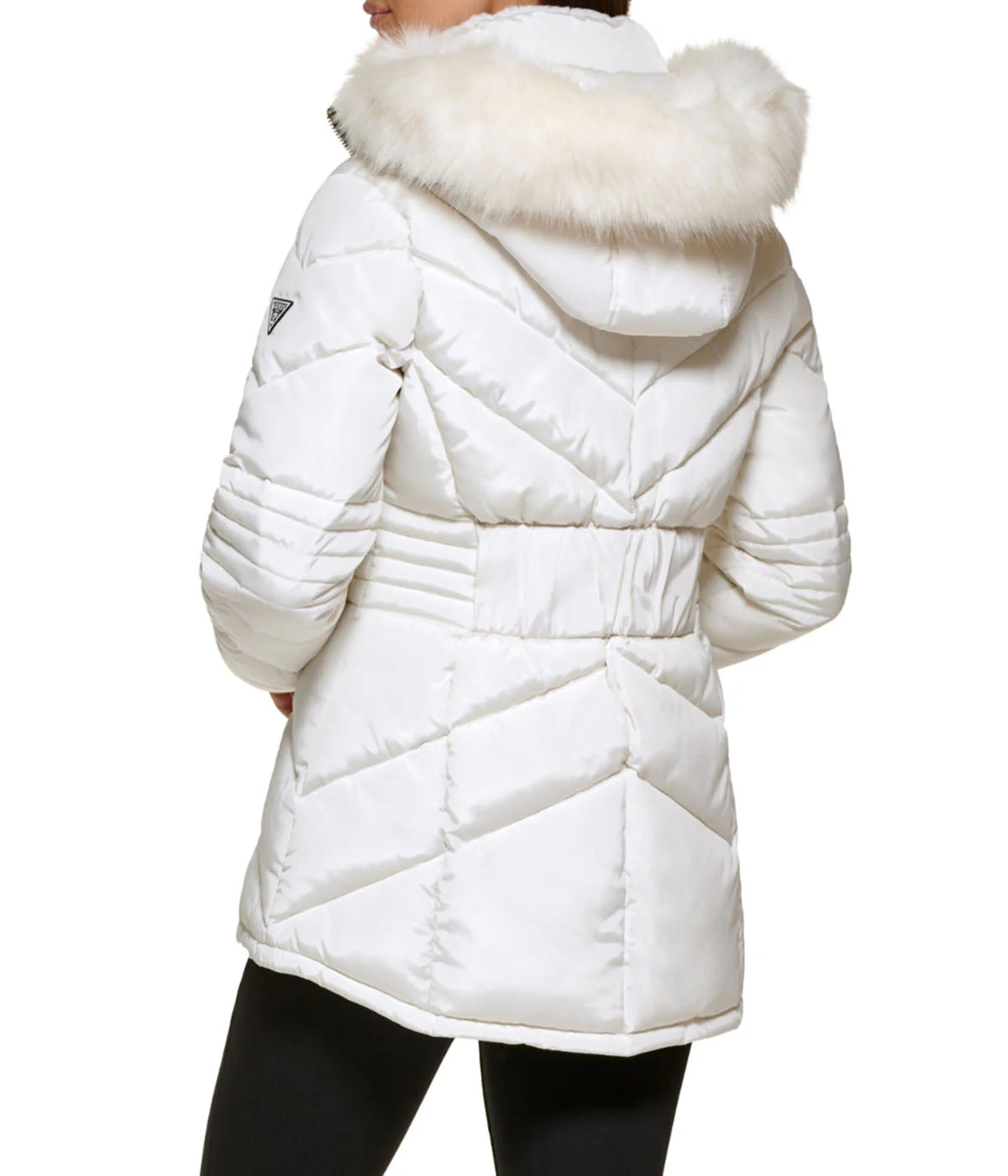 Faux Fur Trim Puffer Jacket Milk - Image 3