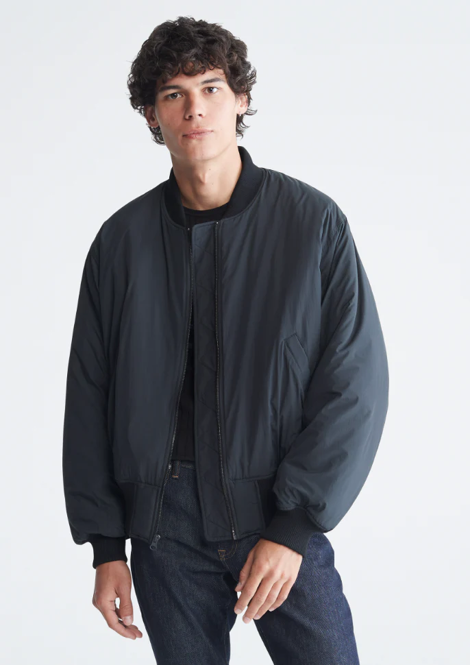 Front Zipper Matte Bomber Jacket - Image 2