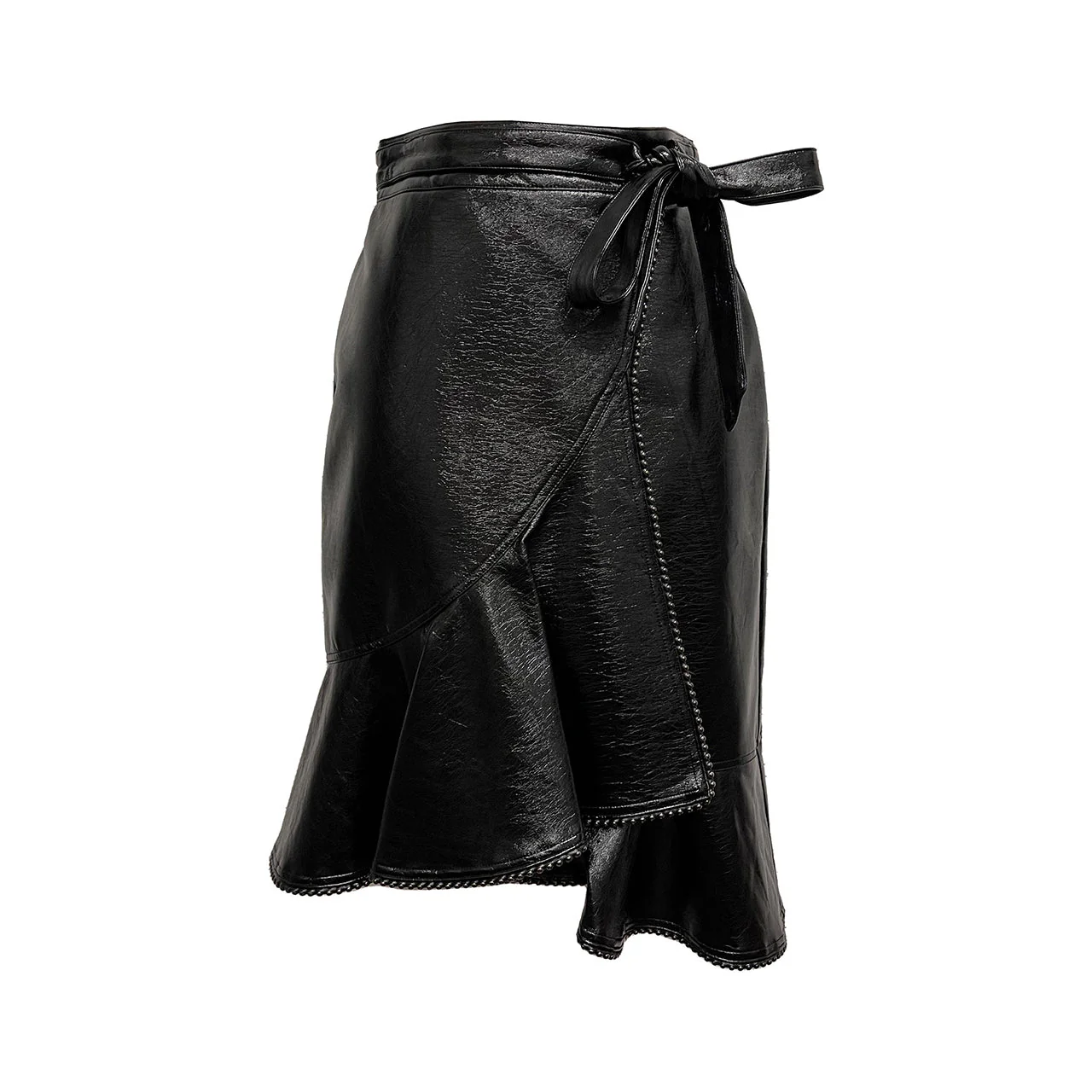 Gimela Vegan Leather Wrap Skirt - Image 2
