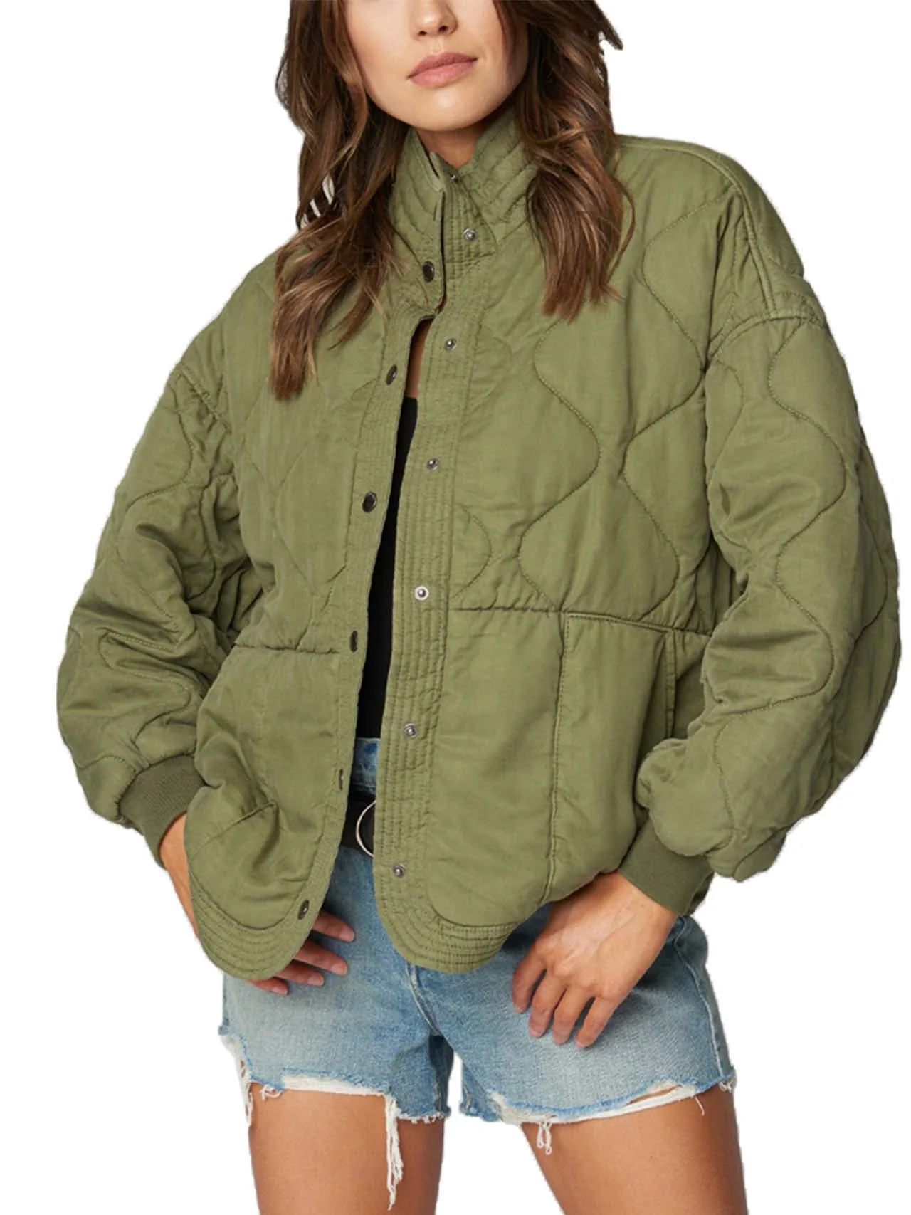 Green Quilted Jacket - Image 2