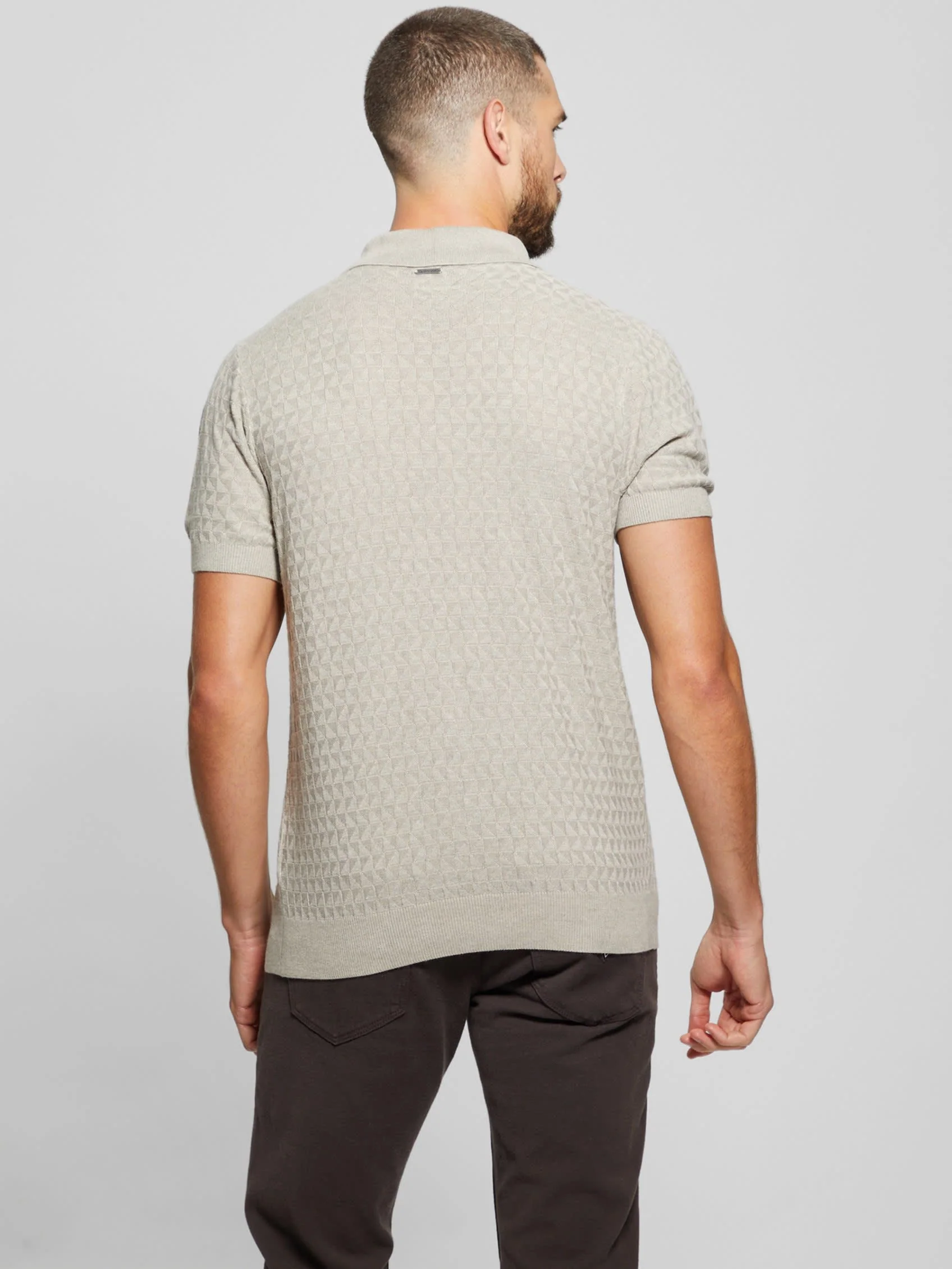 Kyle Checkered Zip Short Sleeve Polo - Image 3