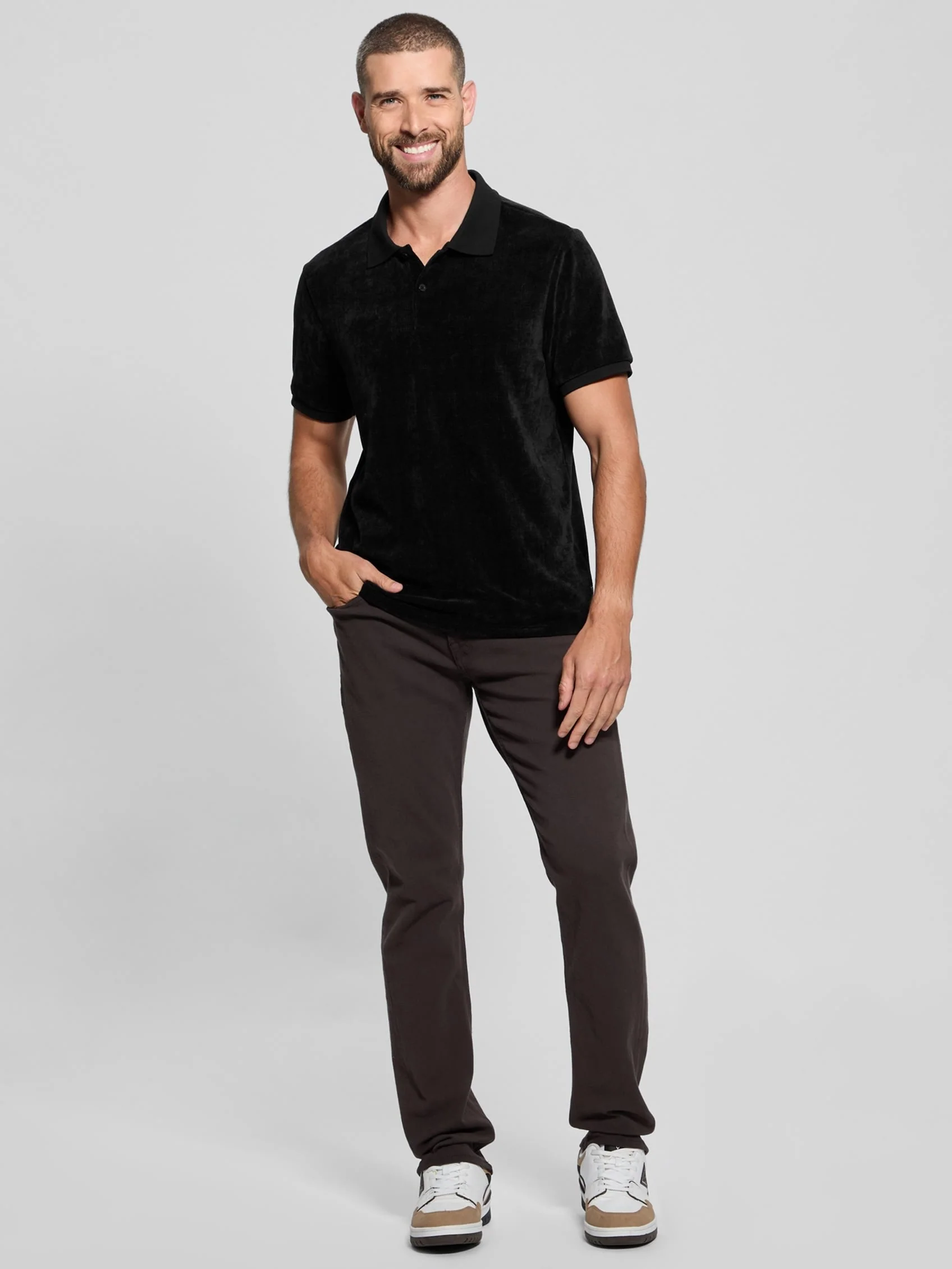 Parker Velour Stripe Short Sleeve Polo - Image 3