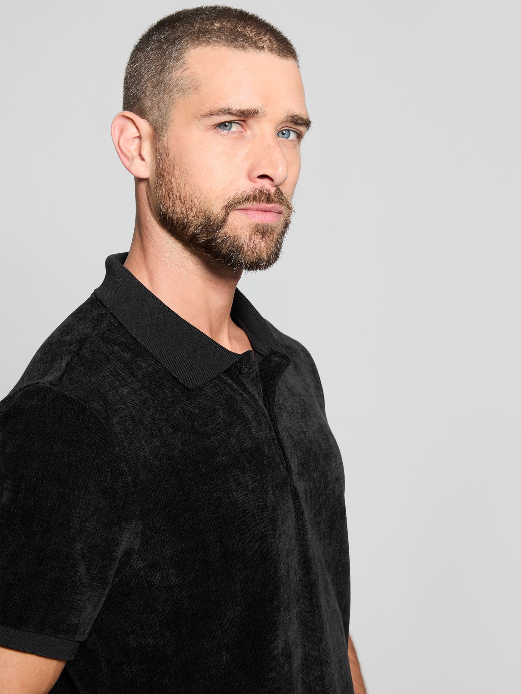 Parker Velour Stripe Short Sleeve Polo - Image 4