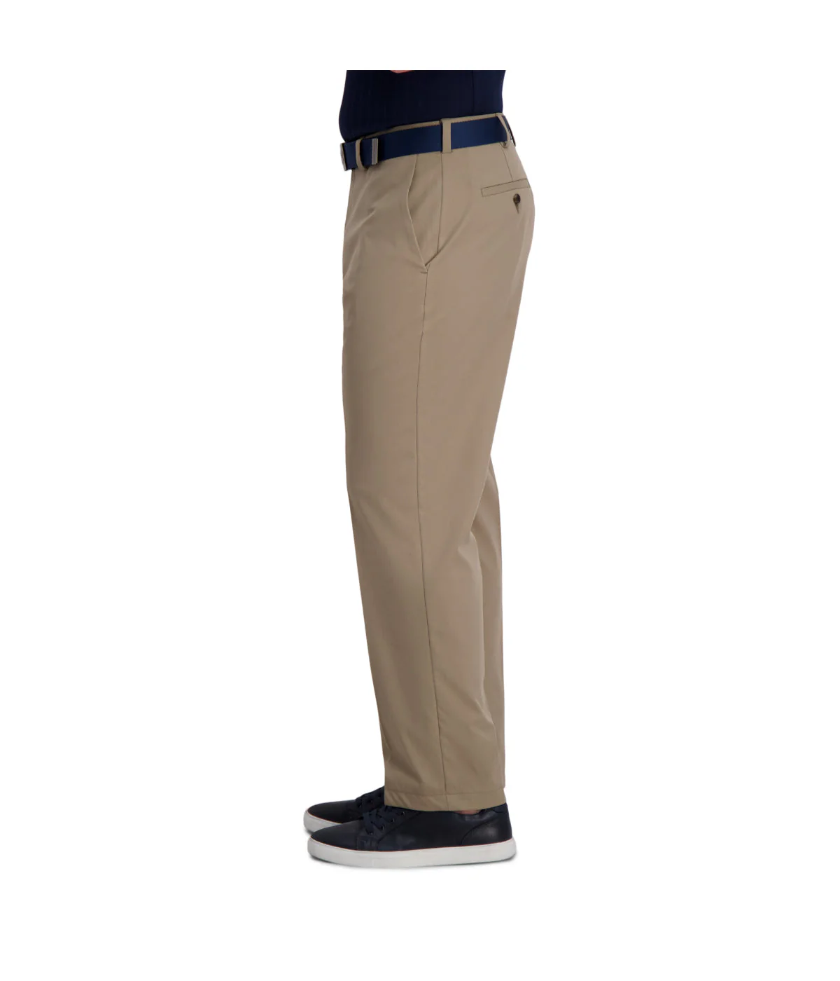 Haggar Men's Cool Right Performance Flex Classic Fit Pant Khaki Heather - Image 3