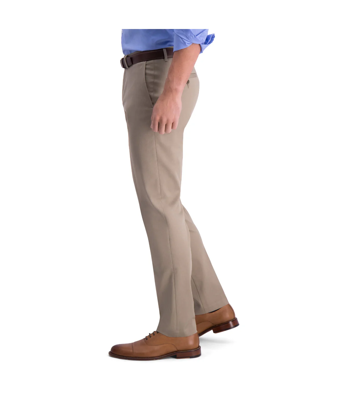 Haggar Men's Iron Free Premium Khaki-Slim/Straight Fit Med Khaki - Image 3