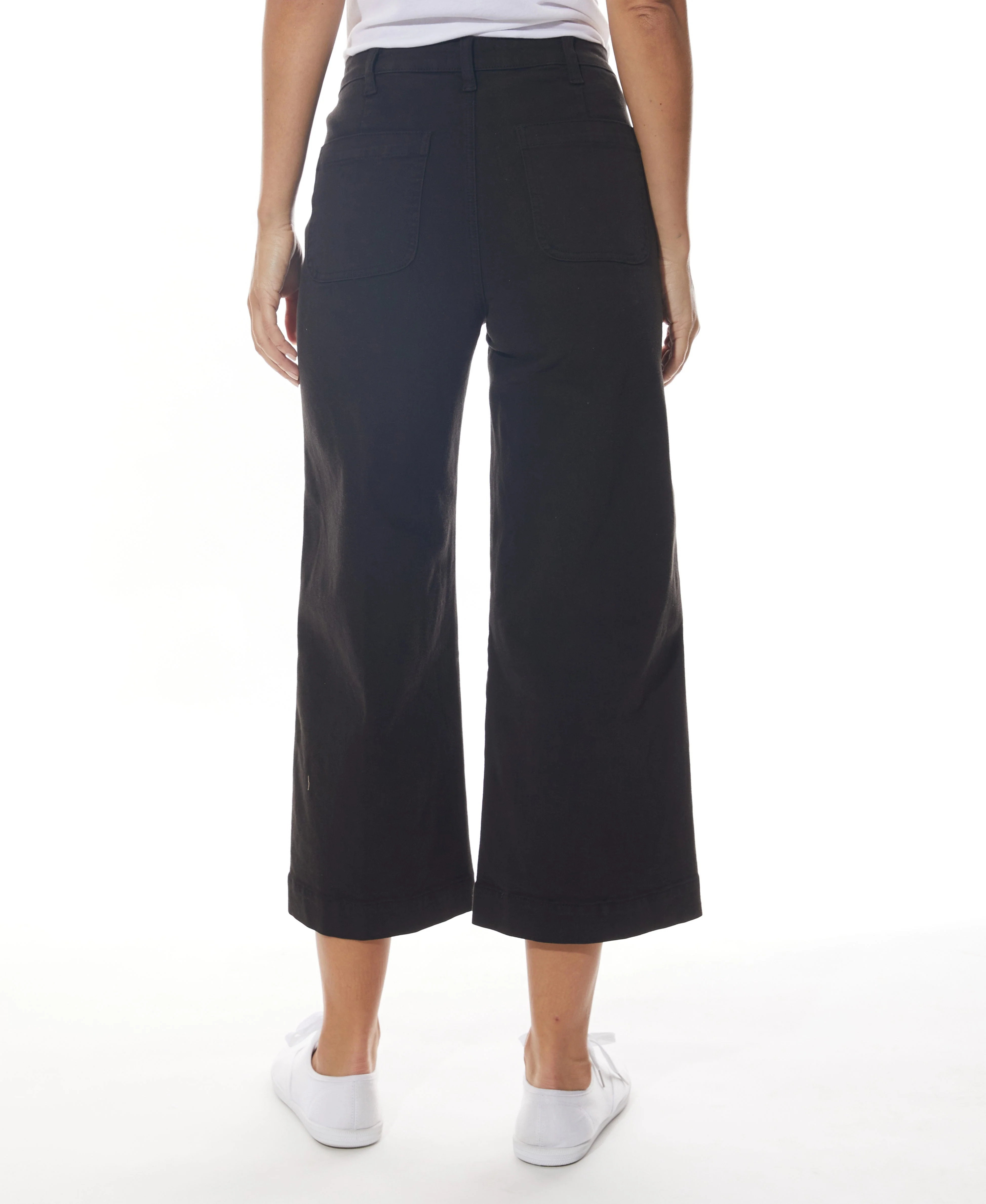 High Rise Crop Trousers with Front Pockets - Image 2