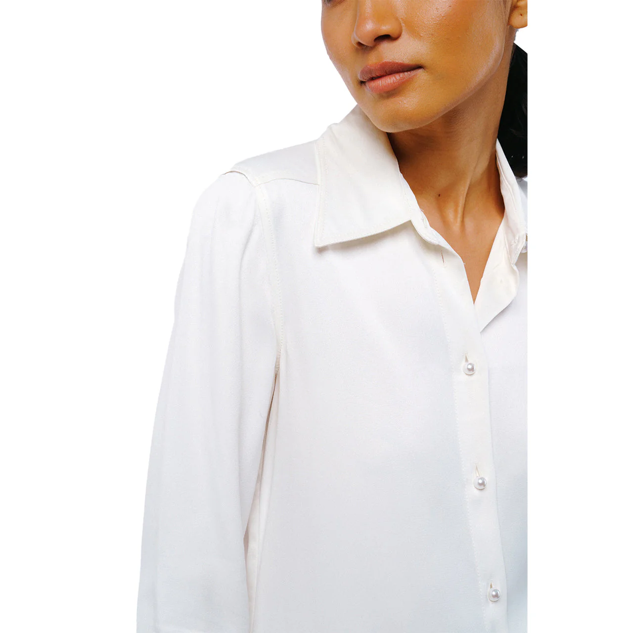 Jacque Collared Button Down Satin Top - Image 2