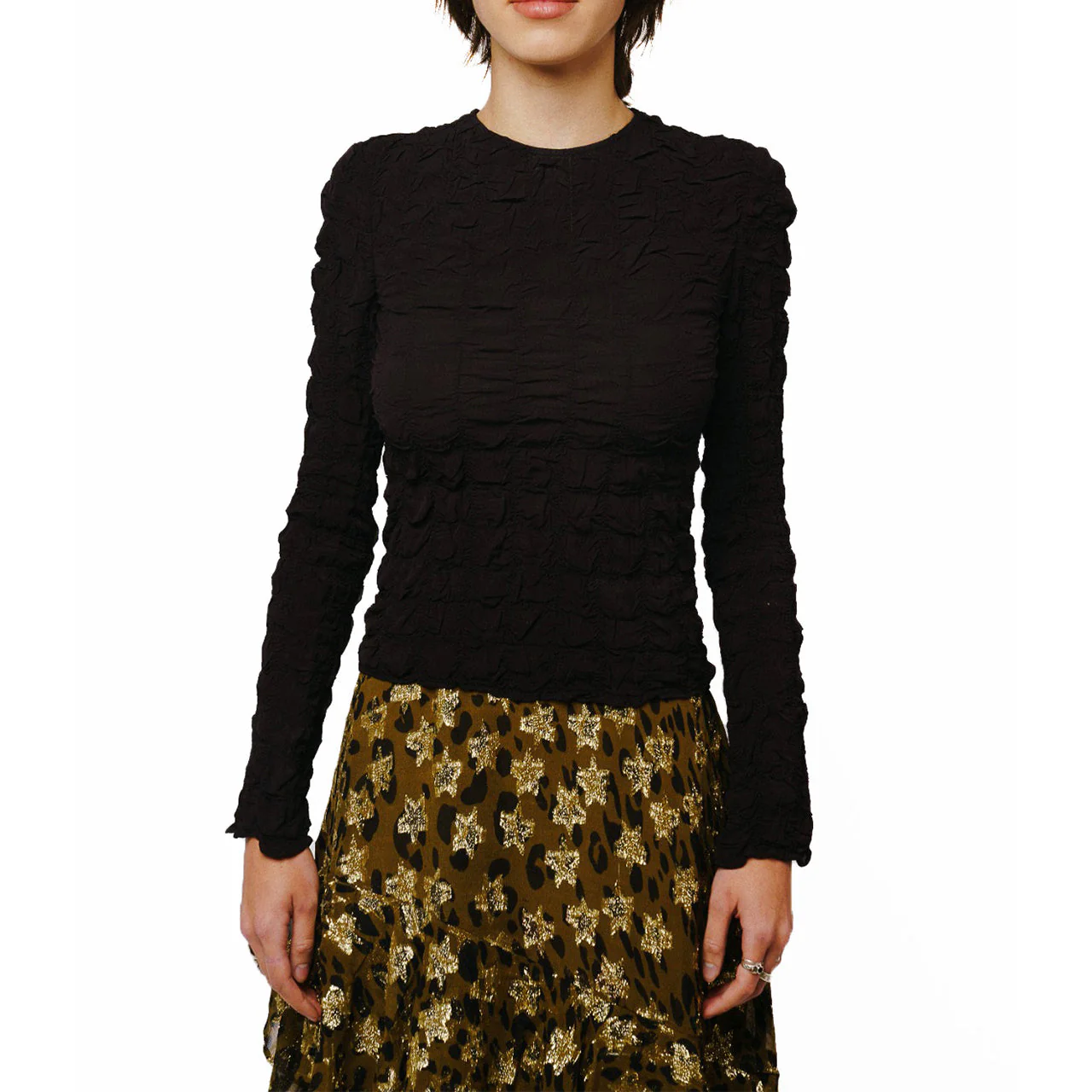 Janet Pucker Effect Long Sleeve Top - Image 2