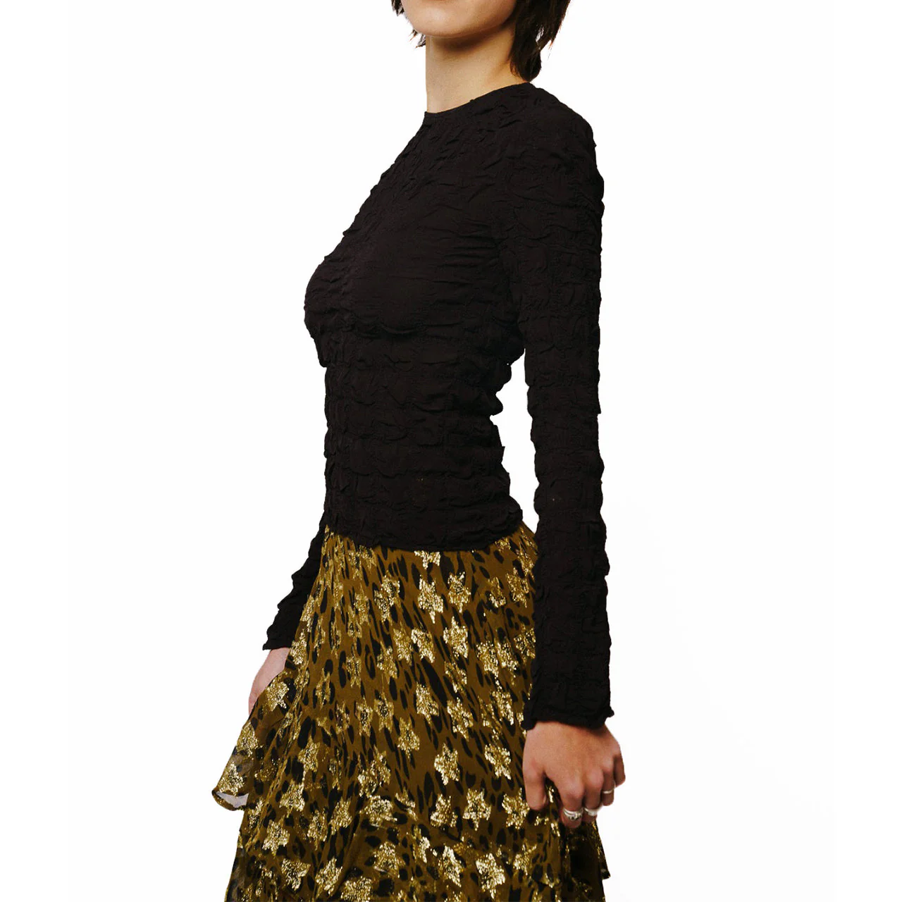 Janet Pucker Effect Long Sleeve Top - Image 4