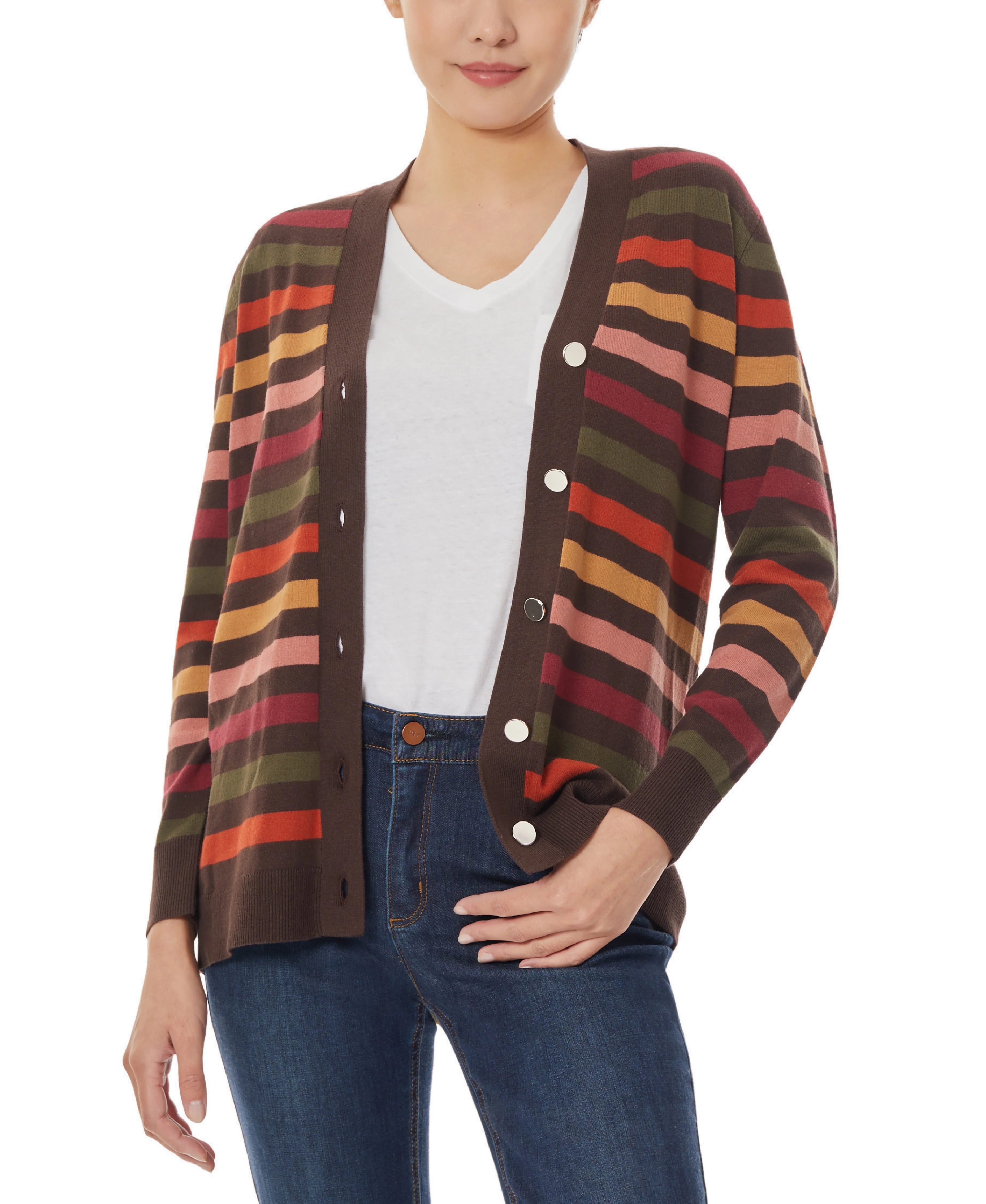 Jersey Stripe Long Varsity Cardigan - Image 2