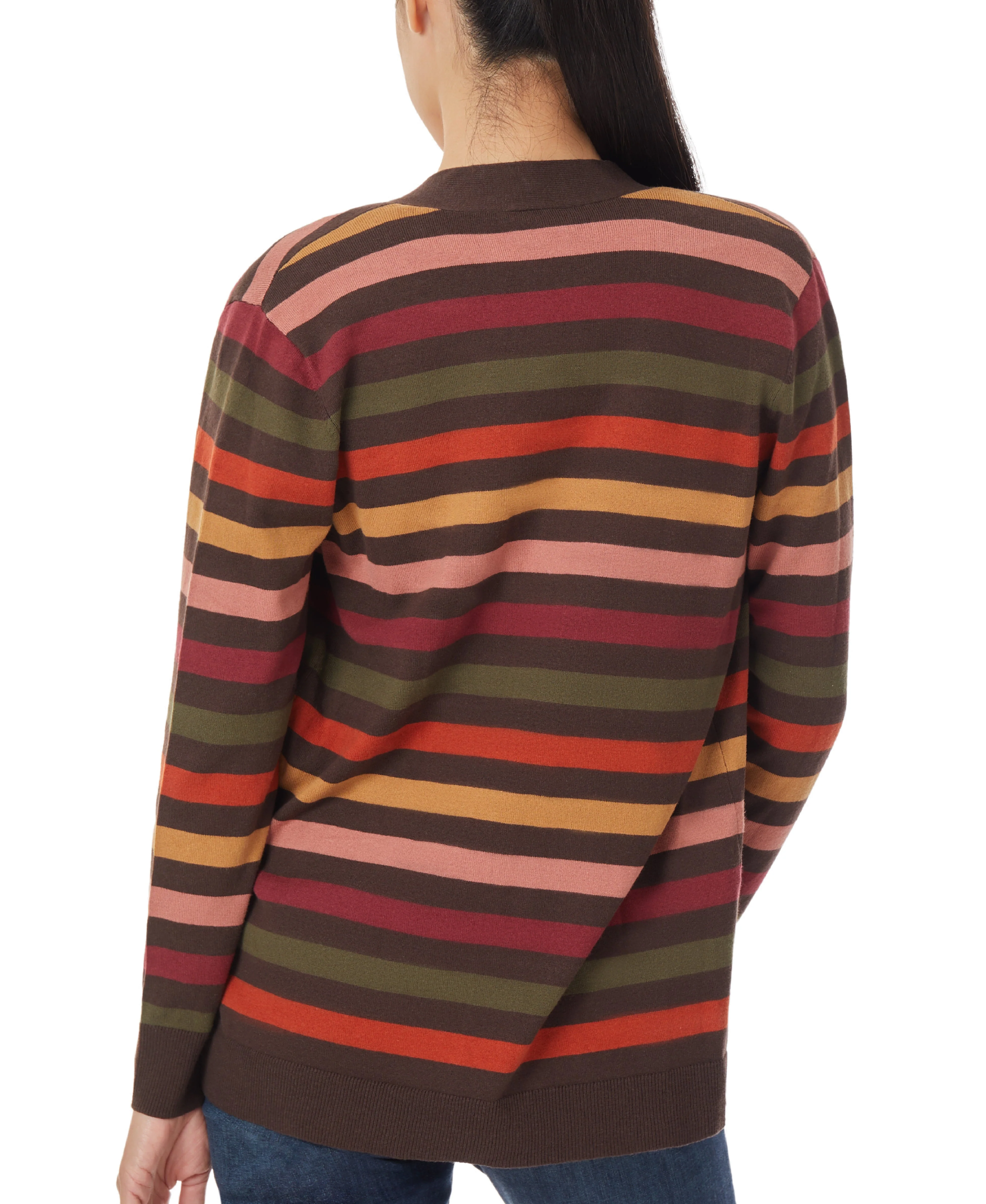 Jersey Stripe Long Varsity Cardigan - Image 3