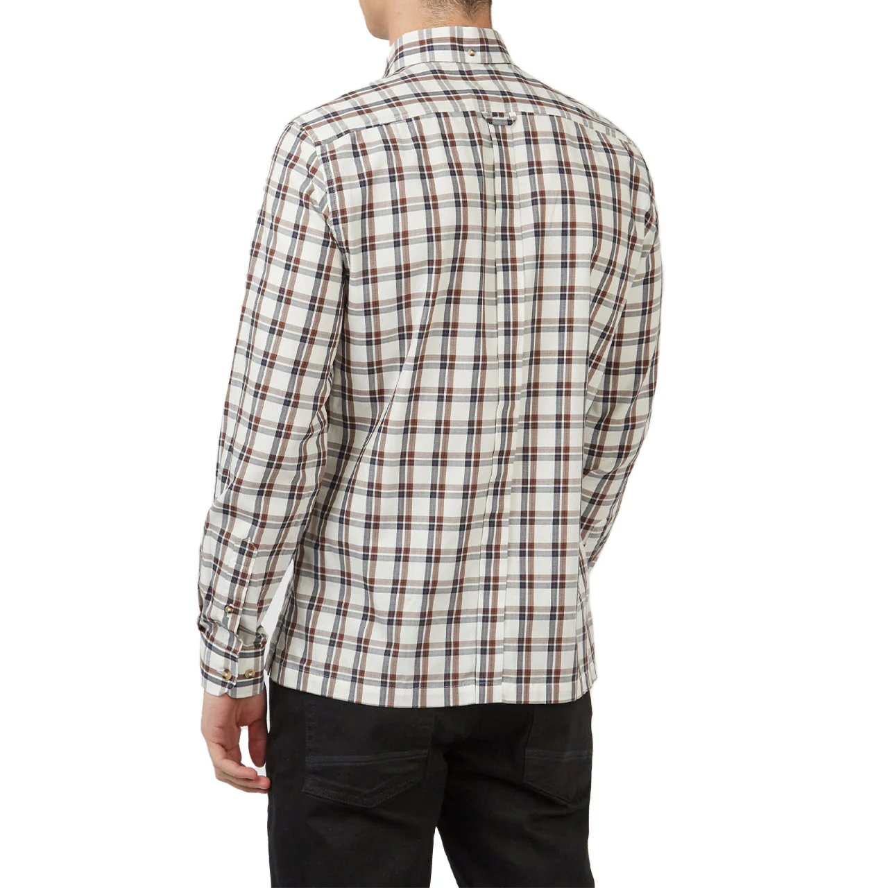Long Sleeve Grid Check Buttondown Shirt - Image 3
