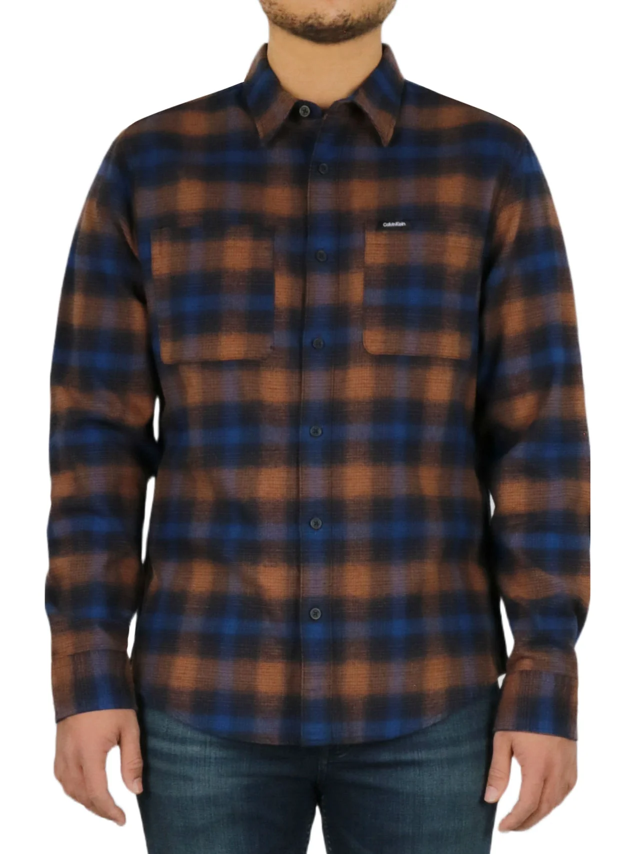 Long Sleeves Linear Ombre Flannel Shirt - Image 2