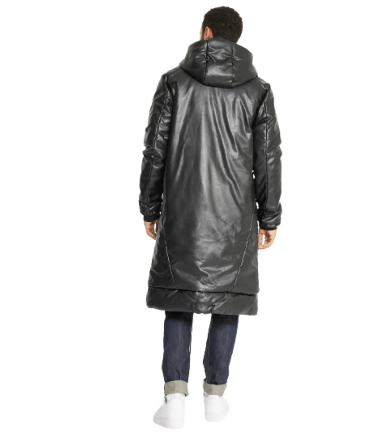 Long Vegan Leather Jacket - Image 2
