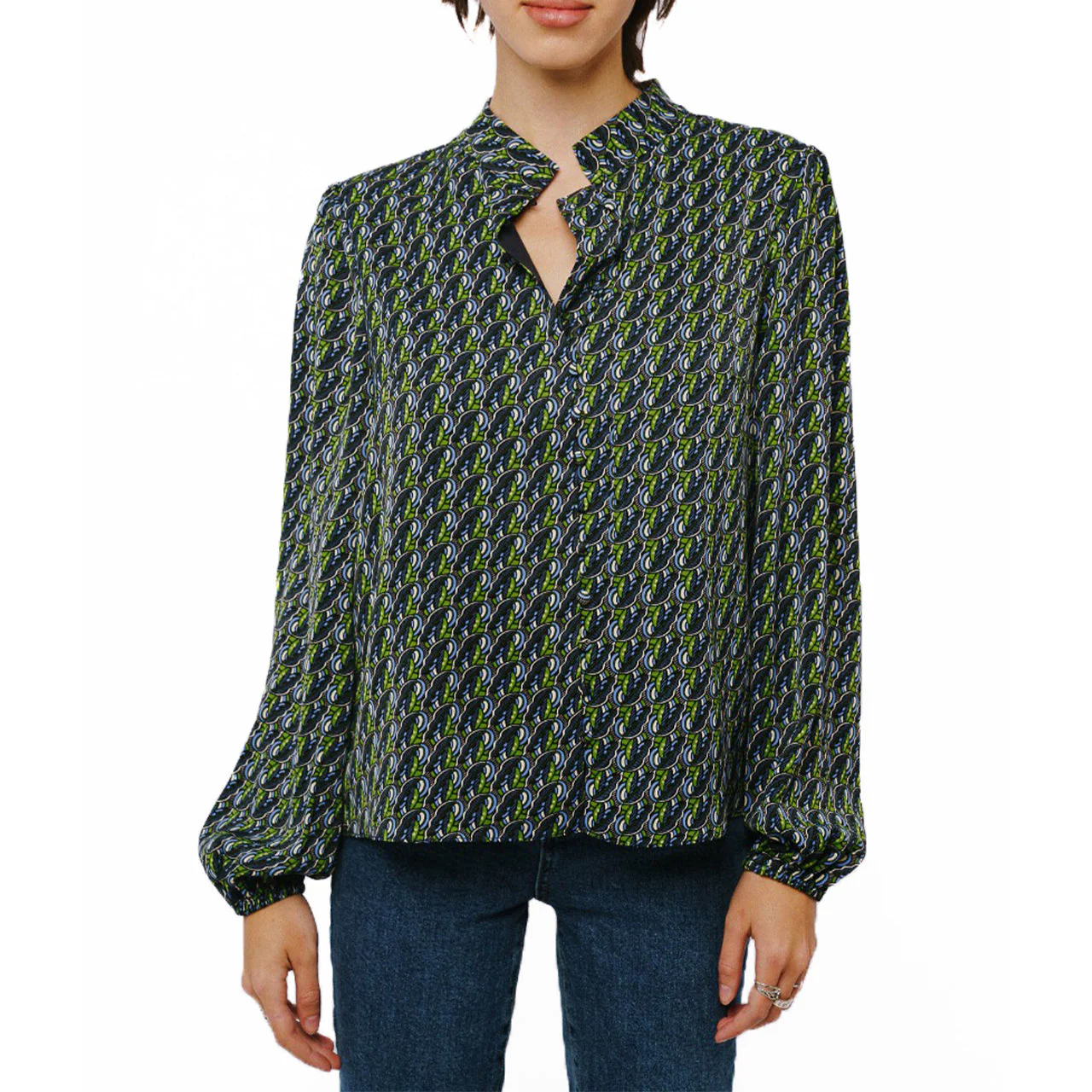 Mavie Button Down Long Sleeve Blouse - Image 2