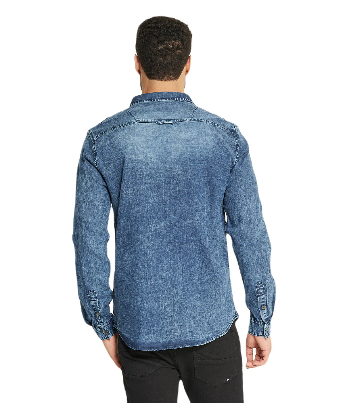 Men's Brooklyn Laundry Long Sleeve Stretch Denim Shirt 3 - Image 2
