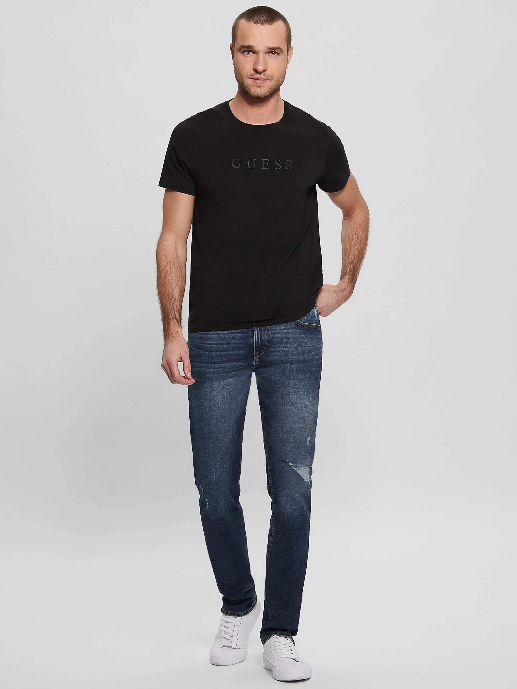 Men's Eco Distressed Tapered Jeans - Image 4
