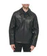 Mens Faux Leather Collared Jacket Black - Image 4
