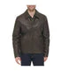 Mens Faux Leather Collared Jacket Dark Brown - Image 4