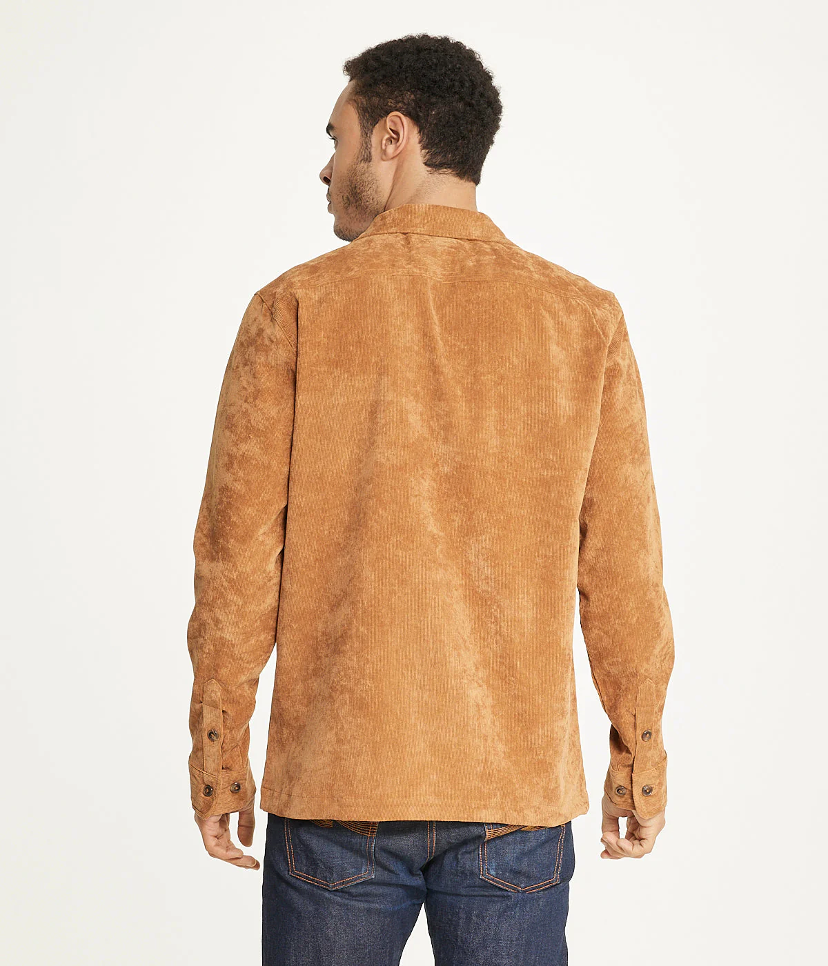 Men's Long Sleeve Corduroy Shirt Jacket (Zip Front) - Image 4