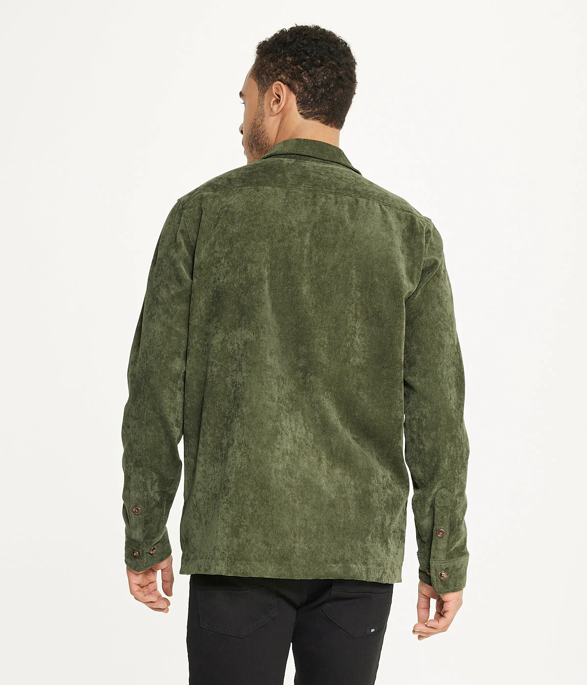 Men's Long Sleeve Corduroy Shirt Jacket (Zip Front) - Image 2