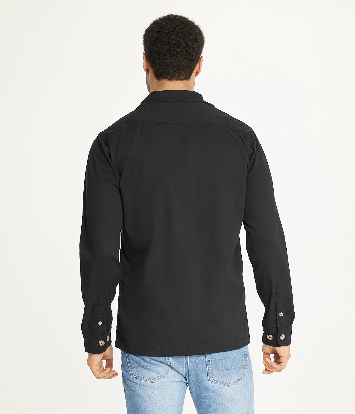 Men's Long Sleeve Shirt Jacket Stretch Twill - Image 4