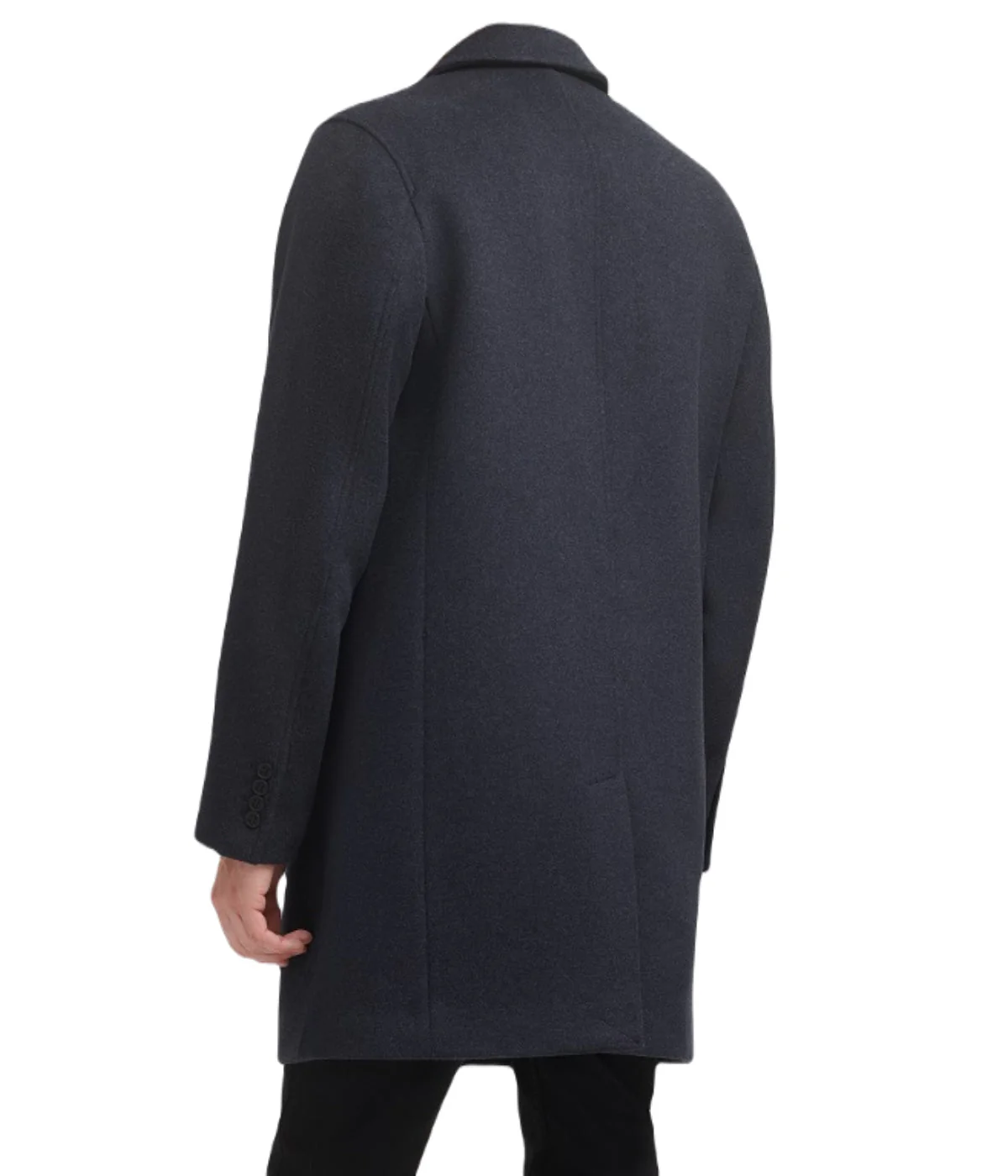 Mens Wool Coat Dark Heather Grey - Image 2