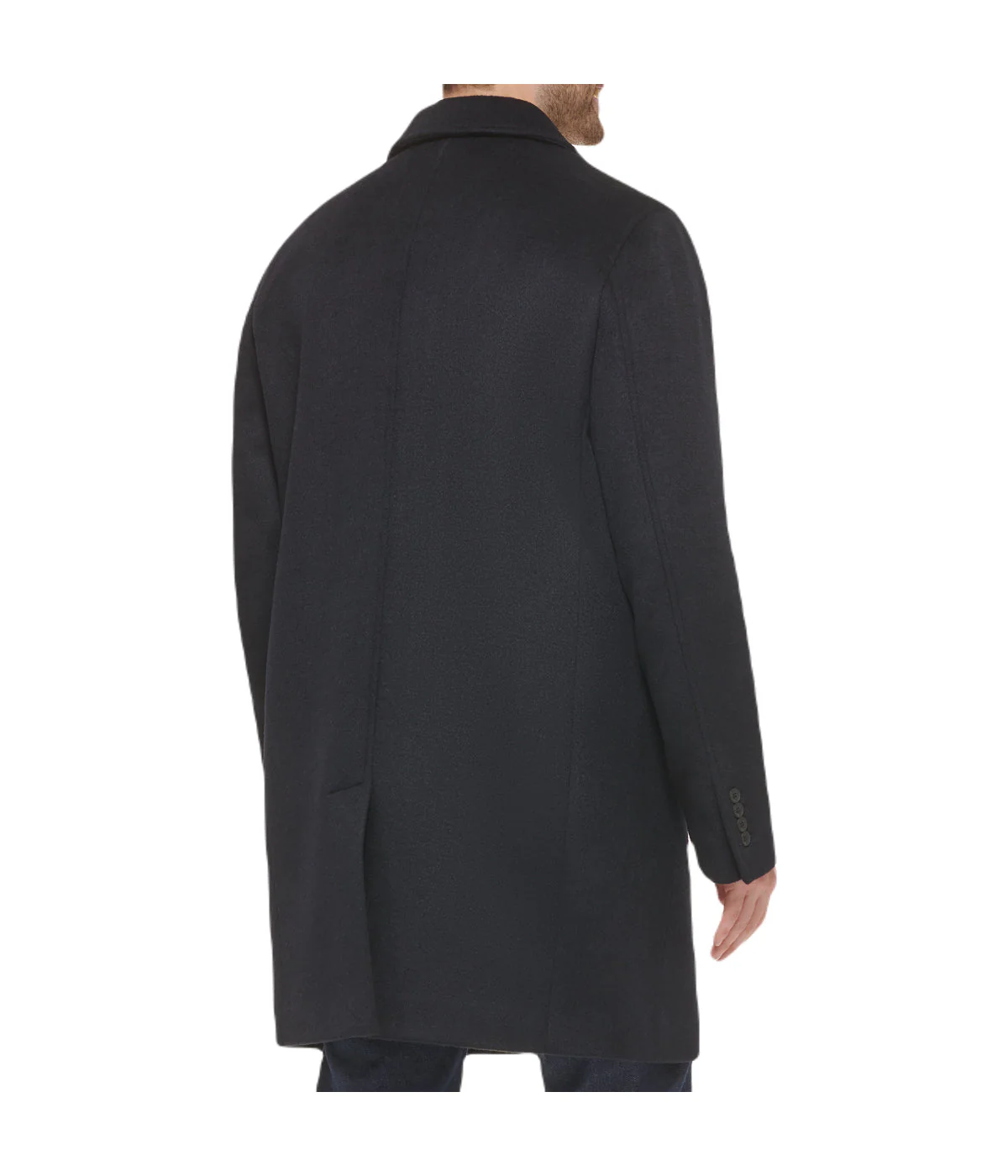 Mens Wool Coat Navy - Image 2