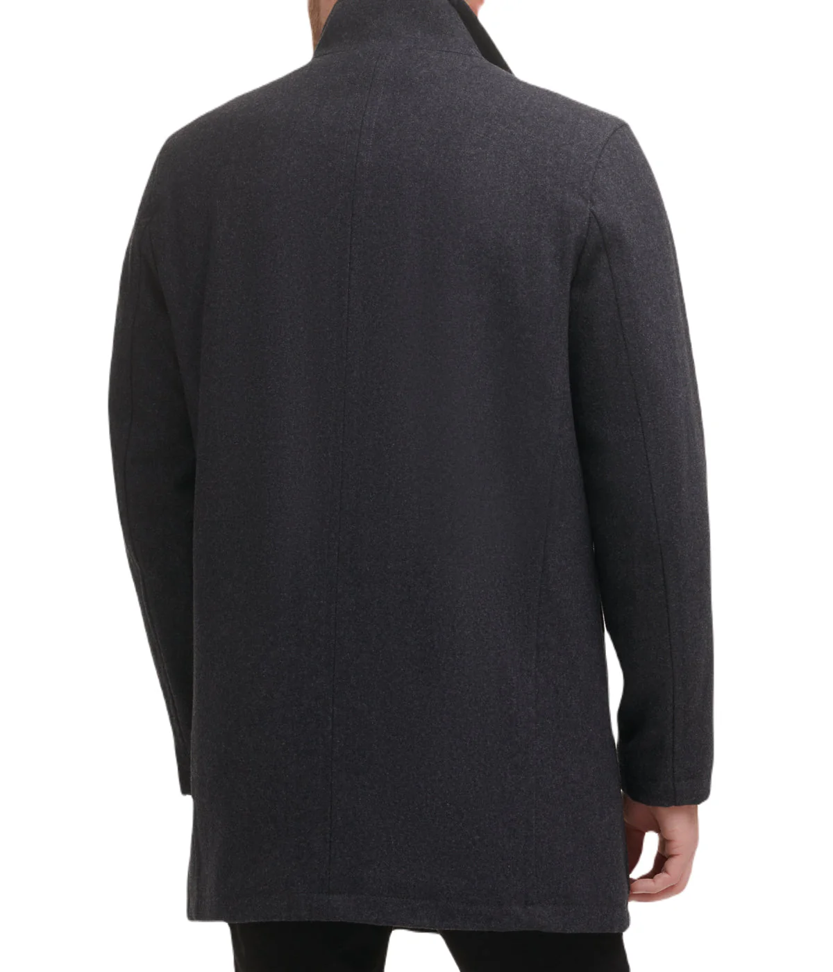 Mens Wool Melton Coat Charcoal - Image 2