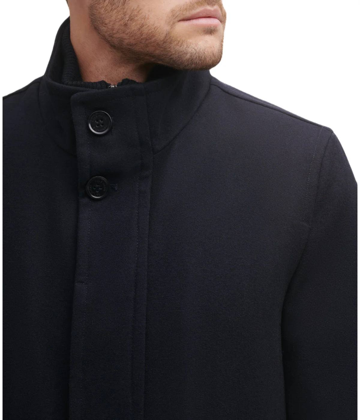 Mens Wool Melton Coat Navy - Image 3