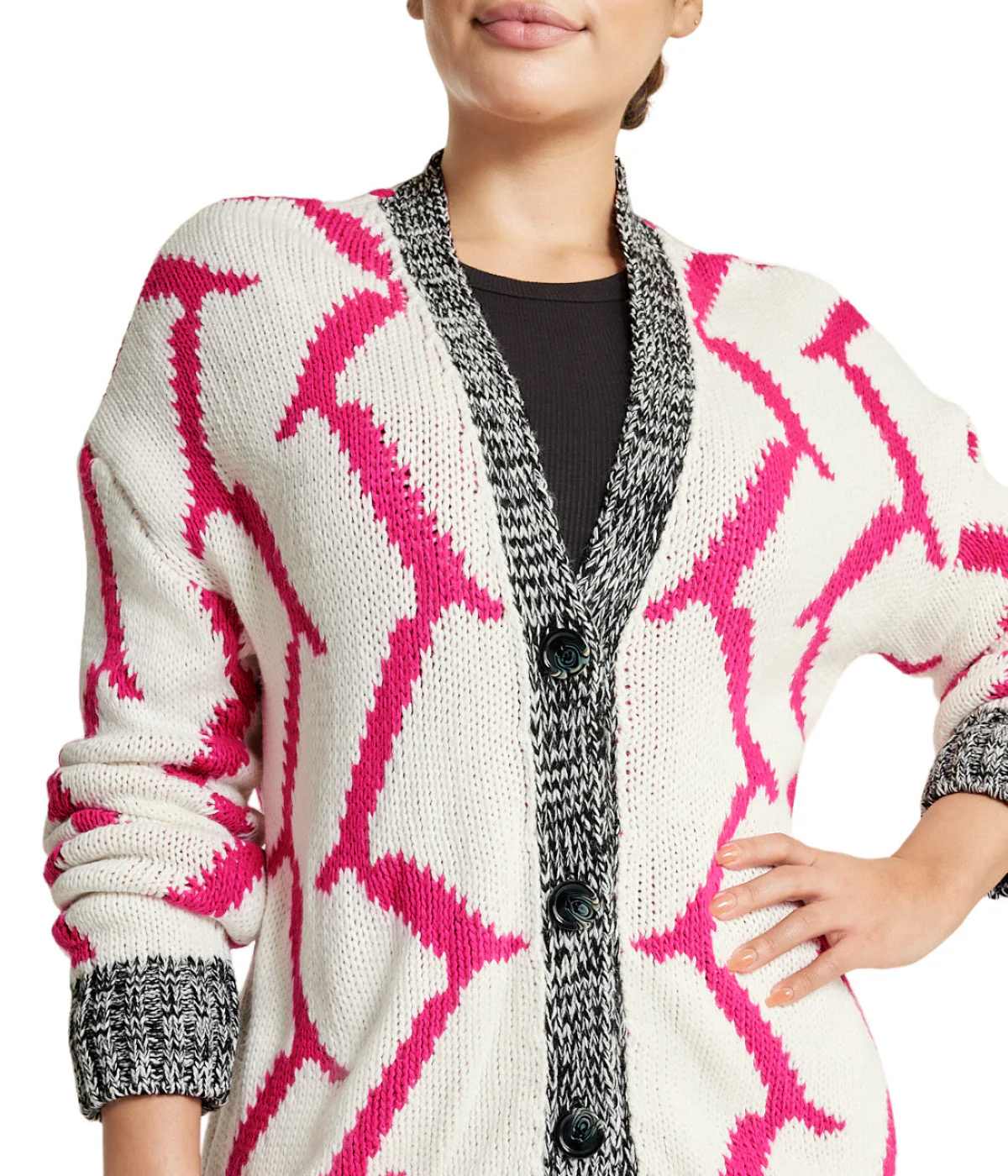 Mixed Media Cardigan - Image 4