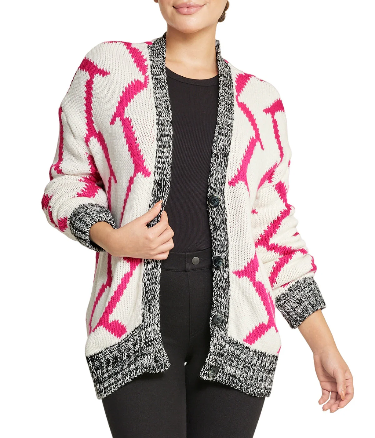 Mixed Media Cardigan - Image 5