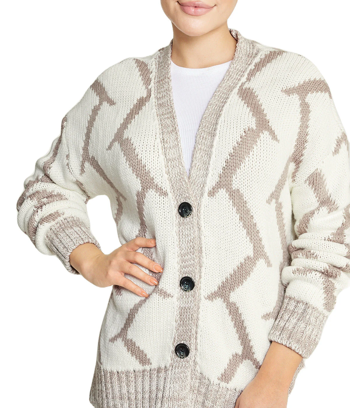 Mixed Media Cardigan - Image 4