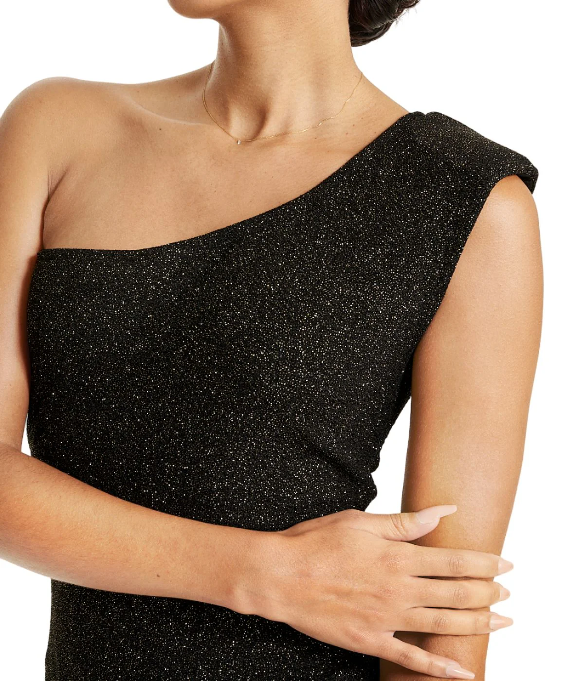 One Shoulder Shimmer Dress - Image 4