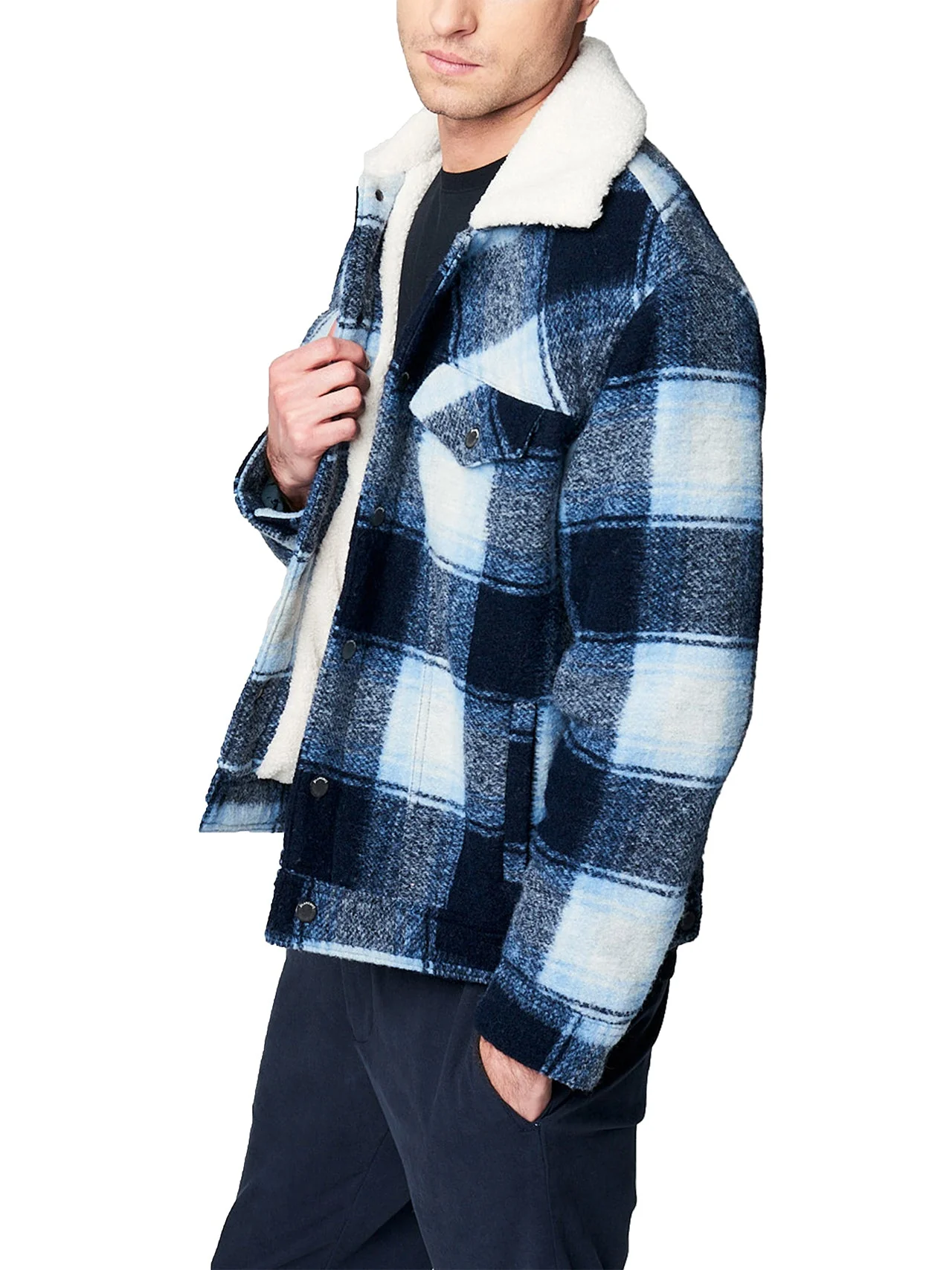 Plaid Shearling Jacket - Image 4