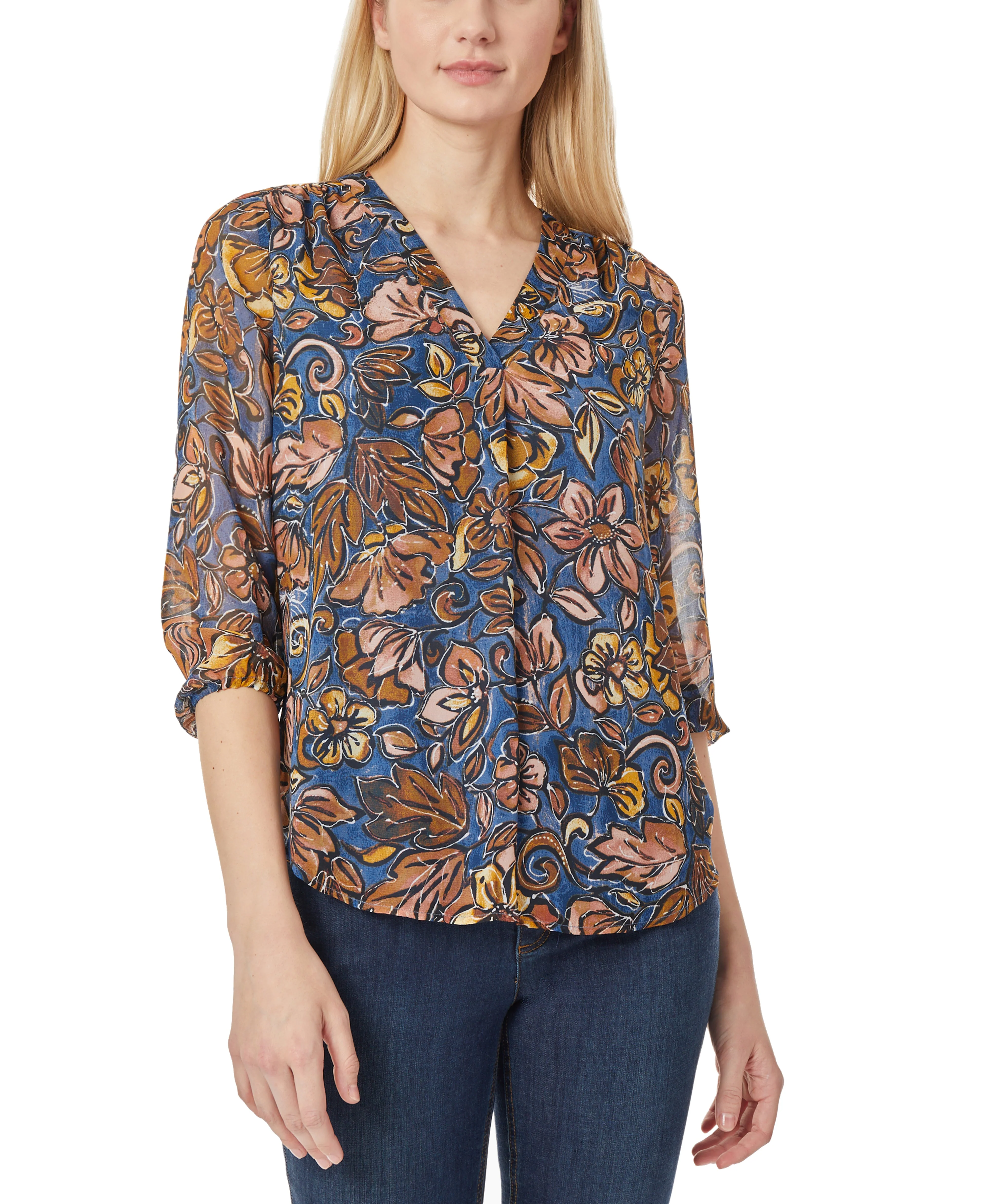 Pleat Front V-Neck Tunic - Image 2
