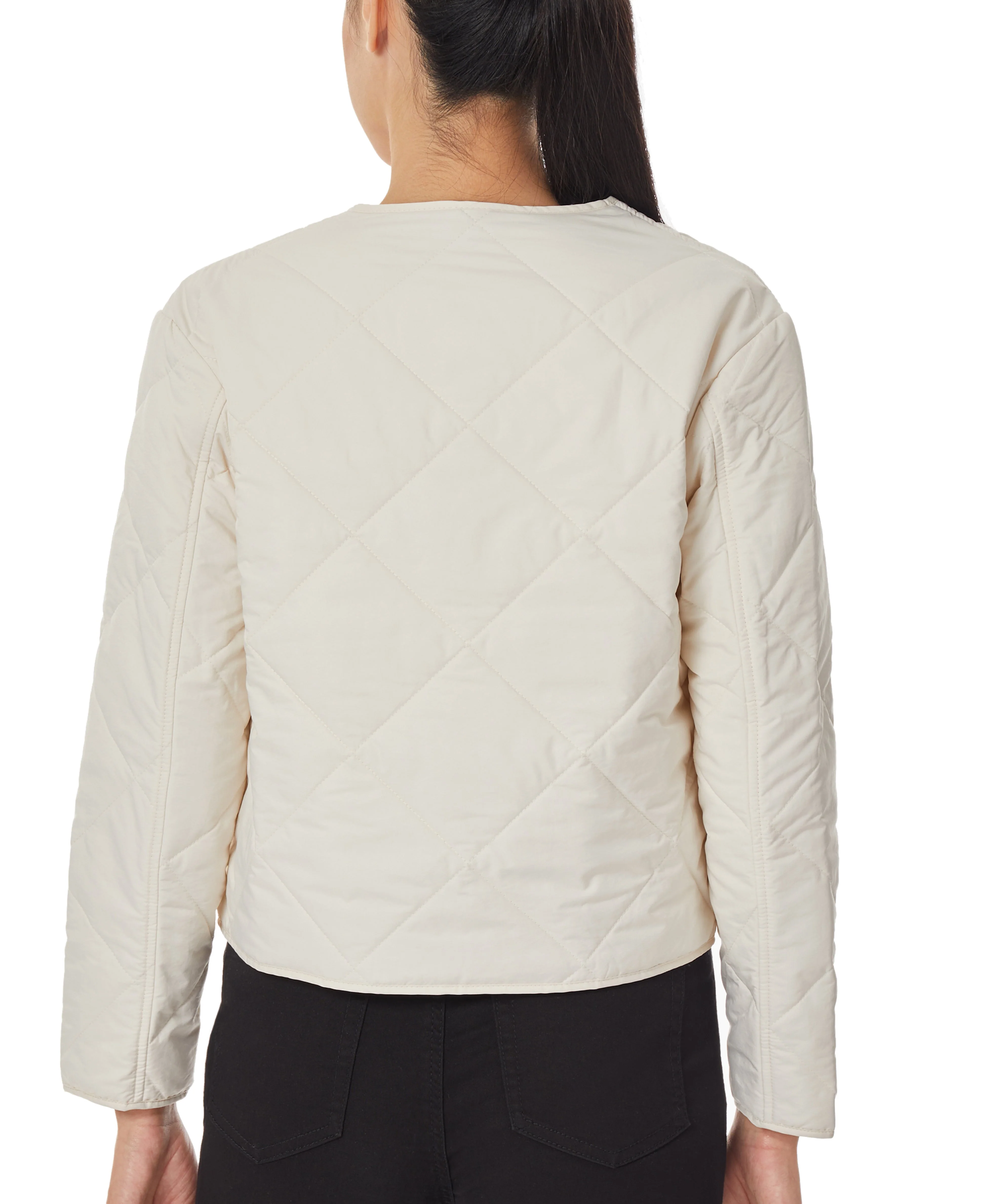 Quilted Collar-less Jacket - Image 3