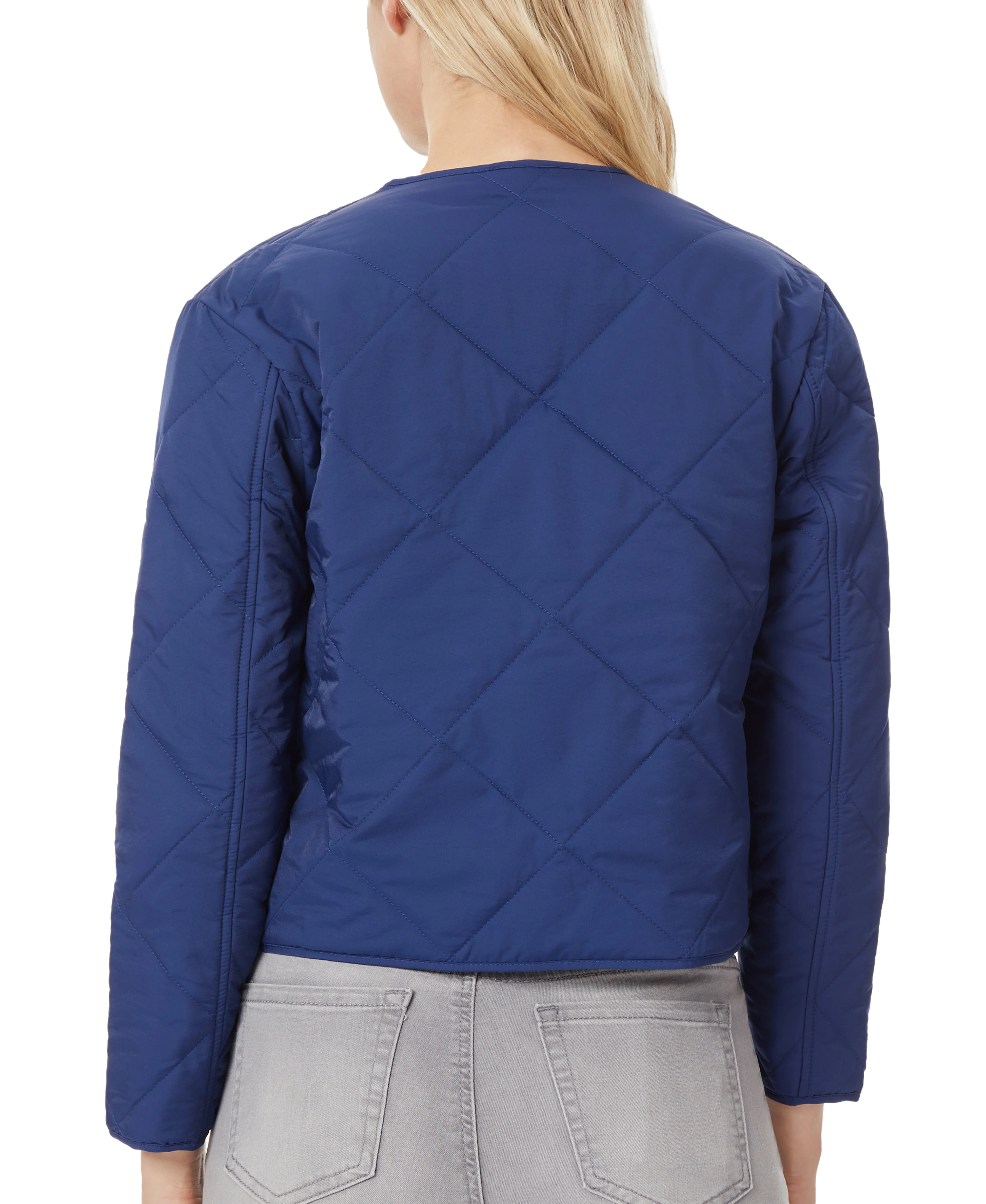 Quilted Collarless Jacket - Image 3