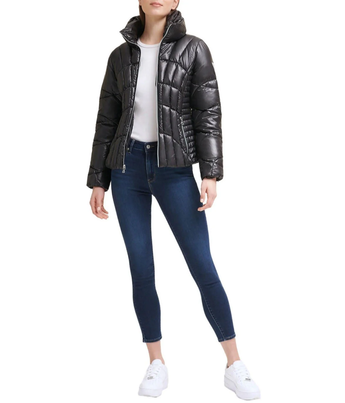 Quilted Puffer Jacket Black - Image 2