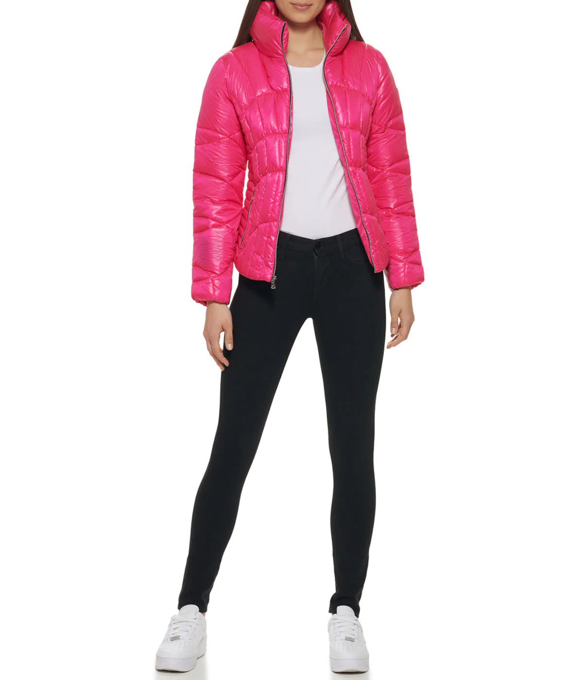 Quilted Puffer Jacket Hot Pink - Image 2