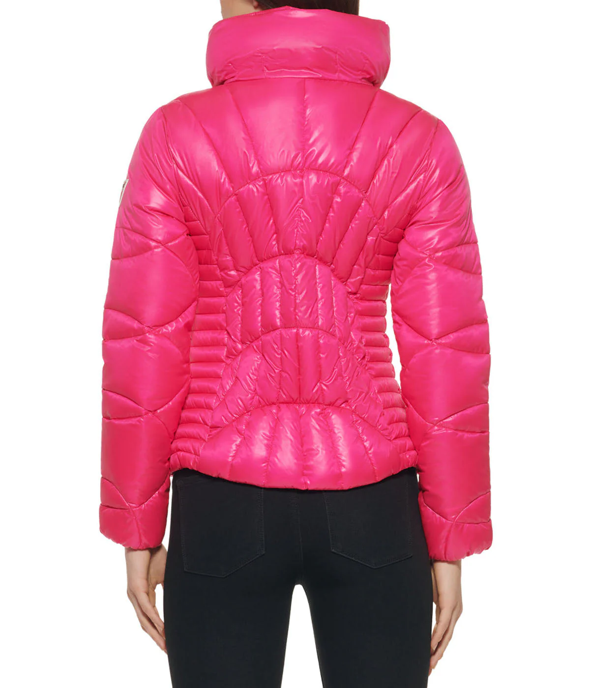 Quilted Puffer Jacket Hot Pink - Image 3