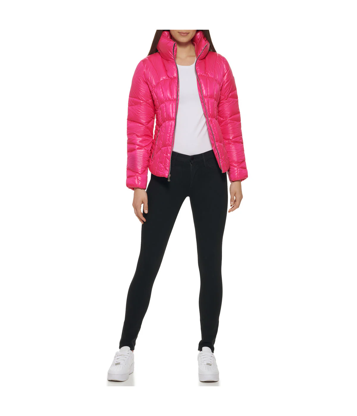 Quilted Puffer Jacket Hot Pink - Image 6