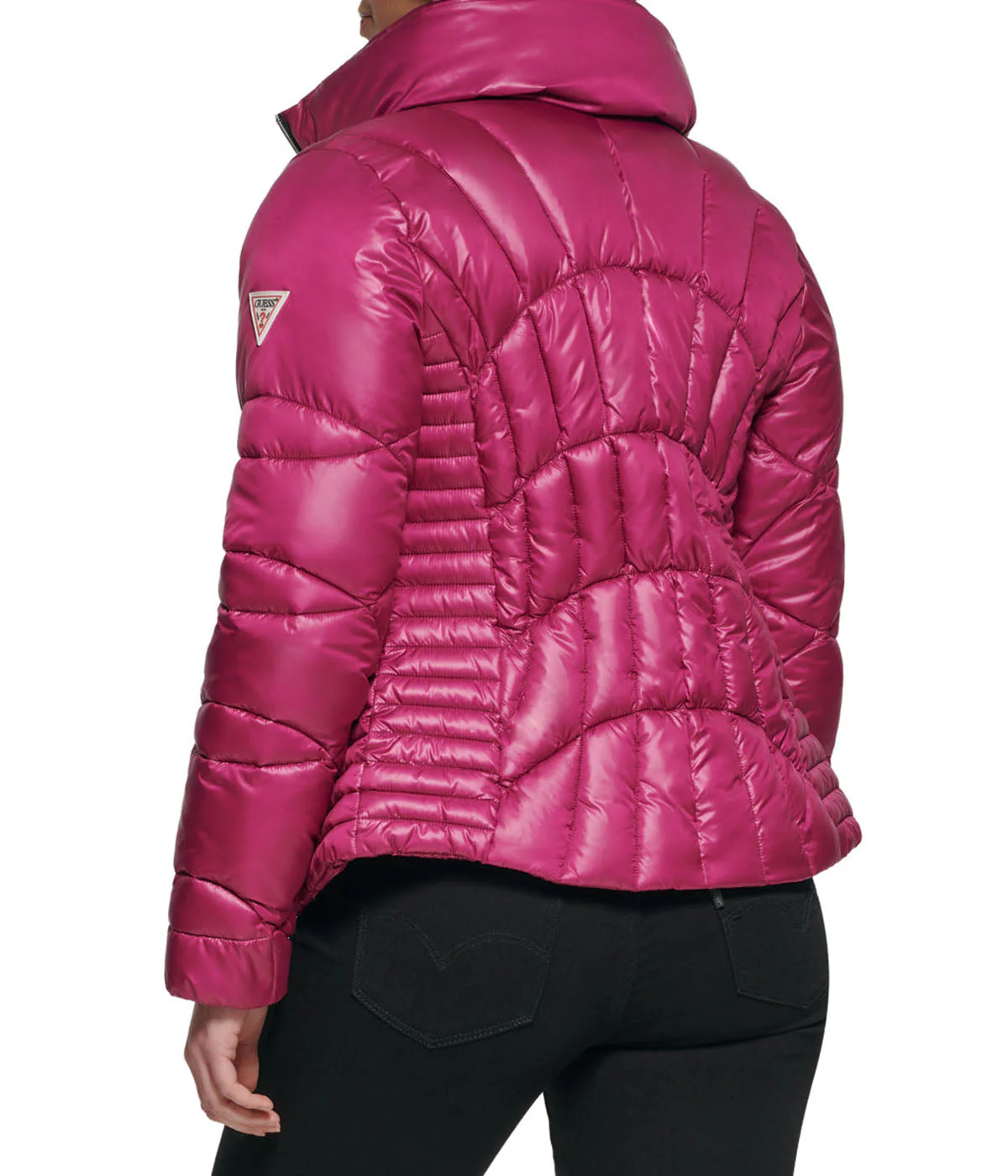 Quilted Puffer Jacket Magenta - Image 3