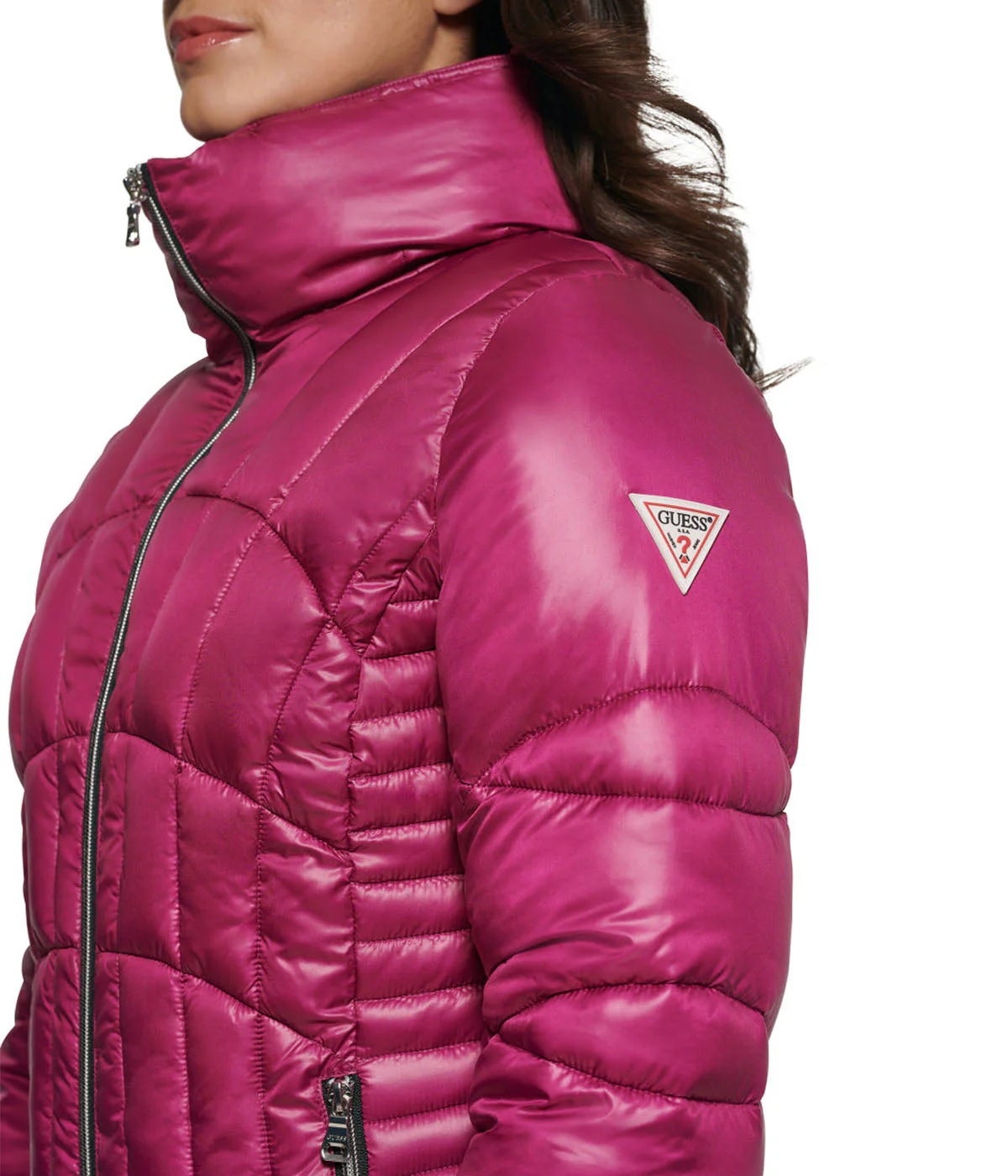 Quilted Puffer Jacket Magenta - Image 4