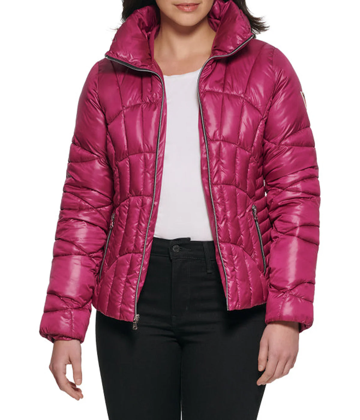 Quilted Puffer Jacket Magenta - Image 5