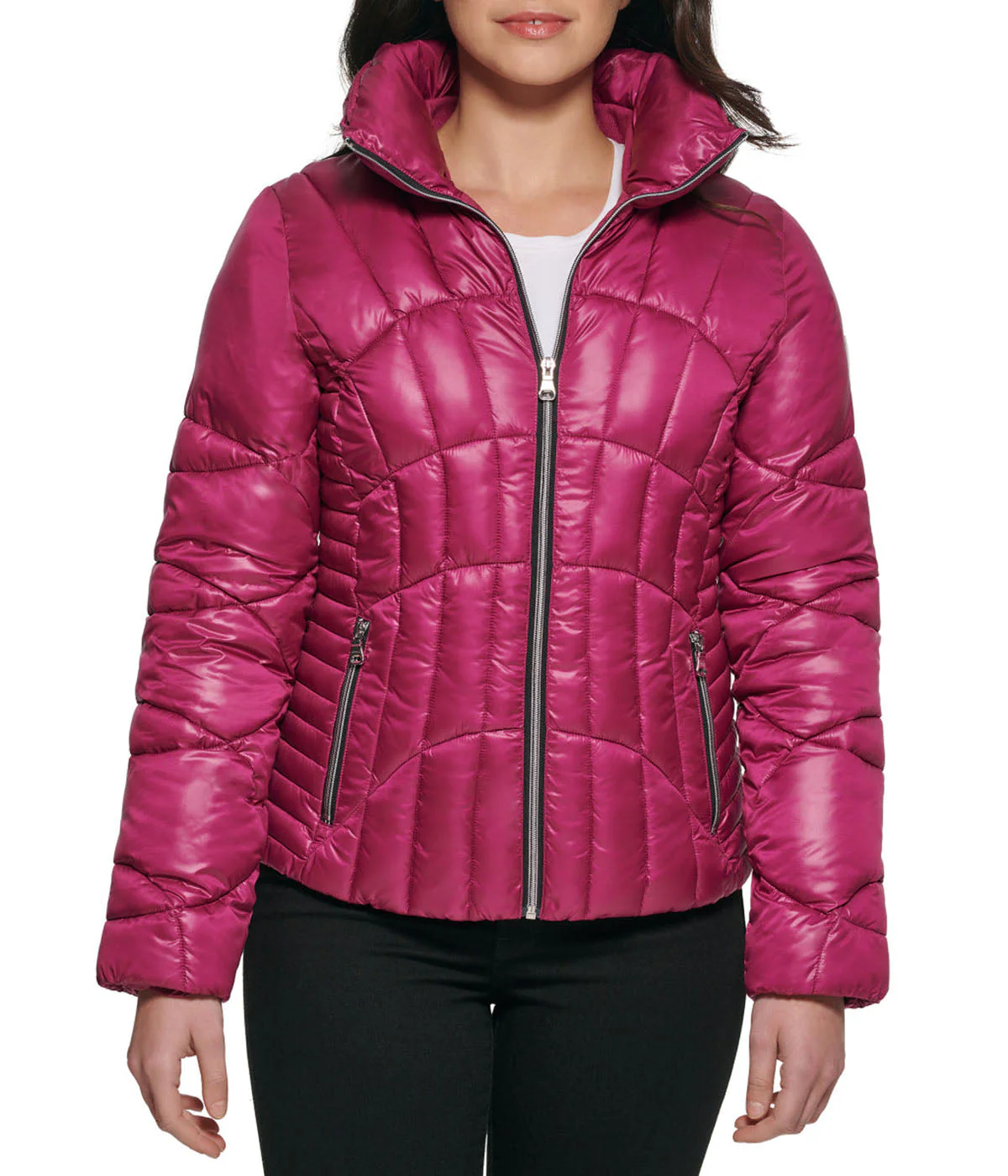 Quilted Puffer Jacket Magenta - Image 6