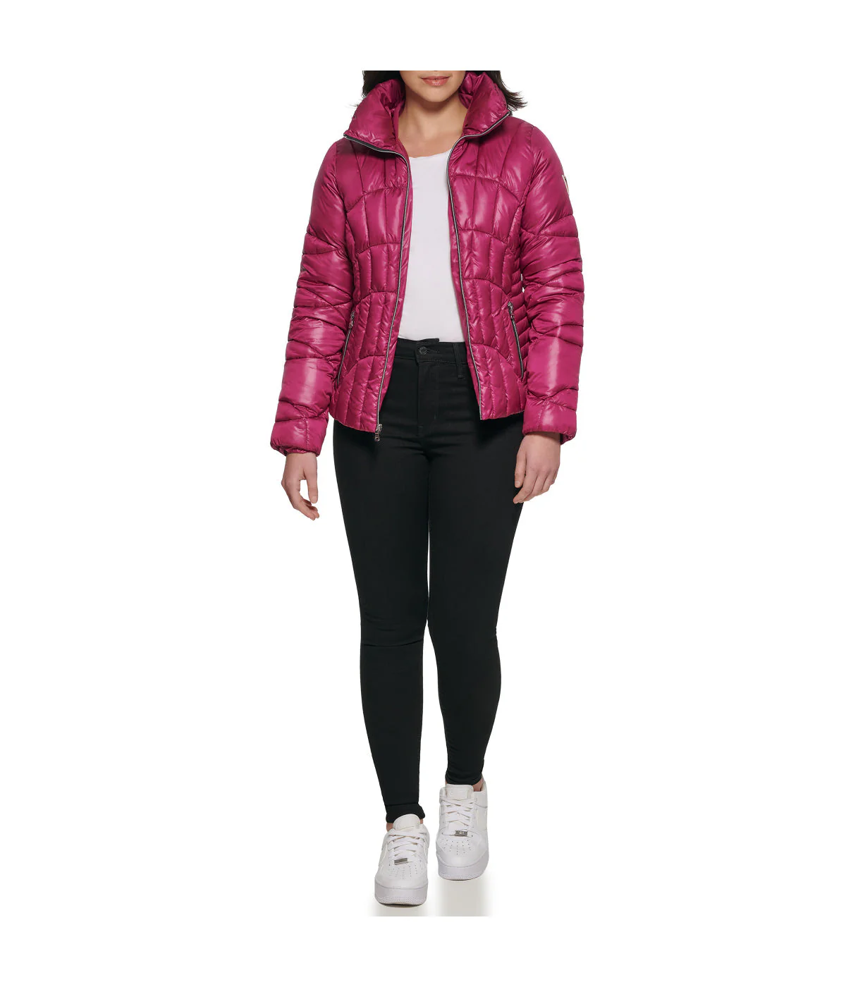 Quilted Puffer Jacket Magenta - Image 7