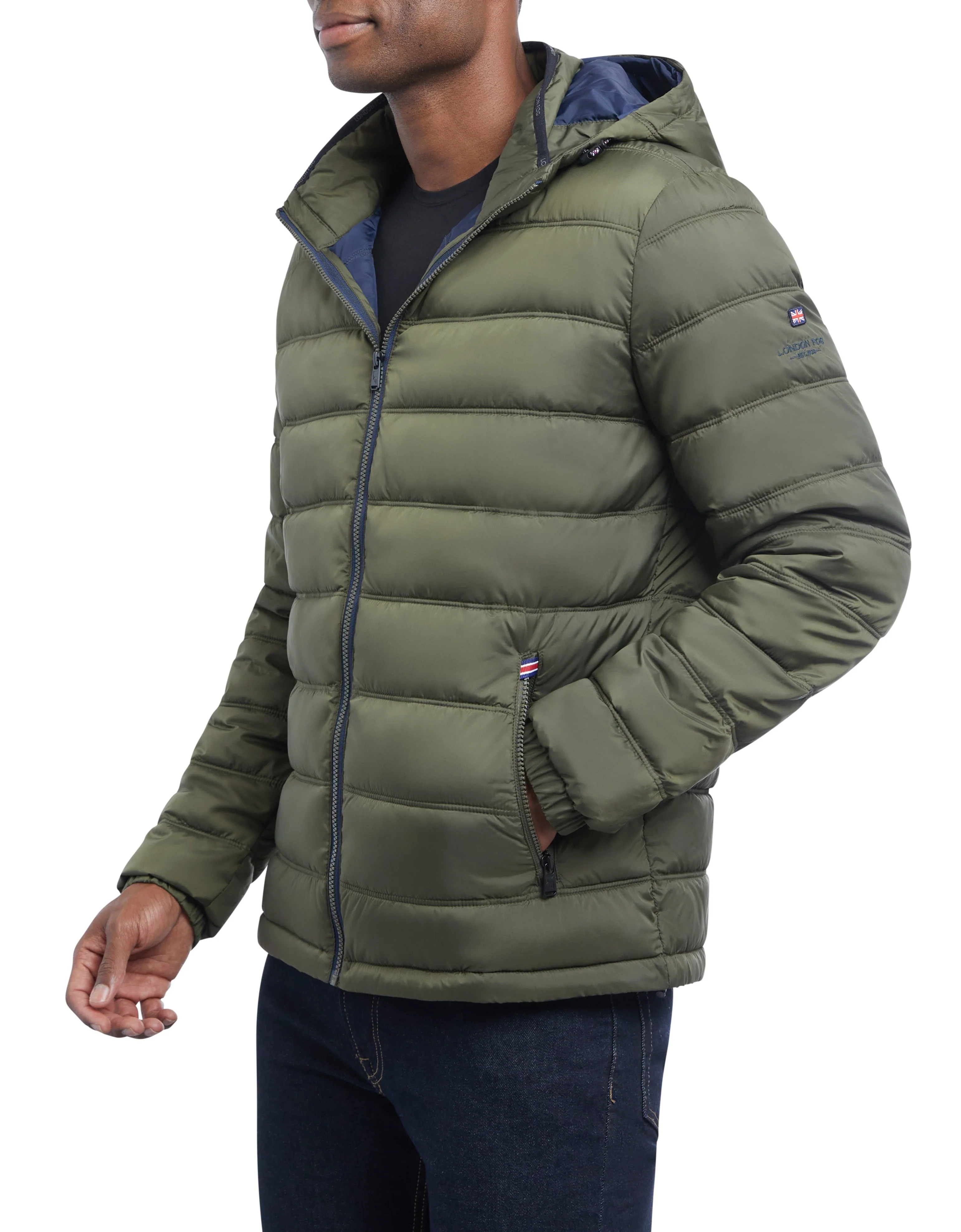 Qulited Hooded Packable Puffer Olive - Image 2