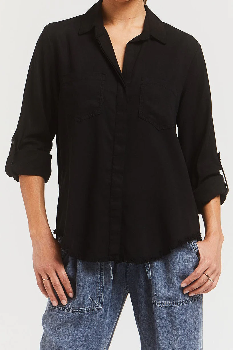Riley Rolled Tab Sleeve Button Down Shirt Double Chest Pockets - Image 8